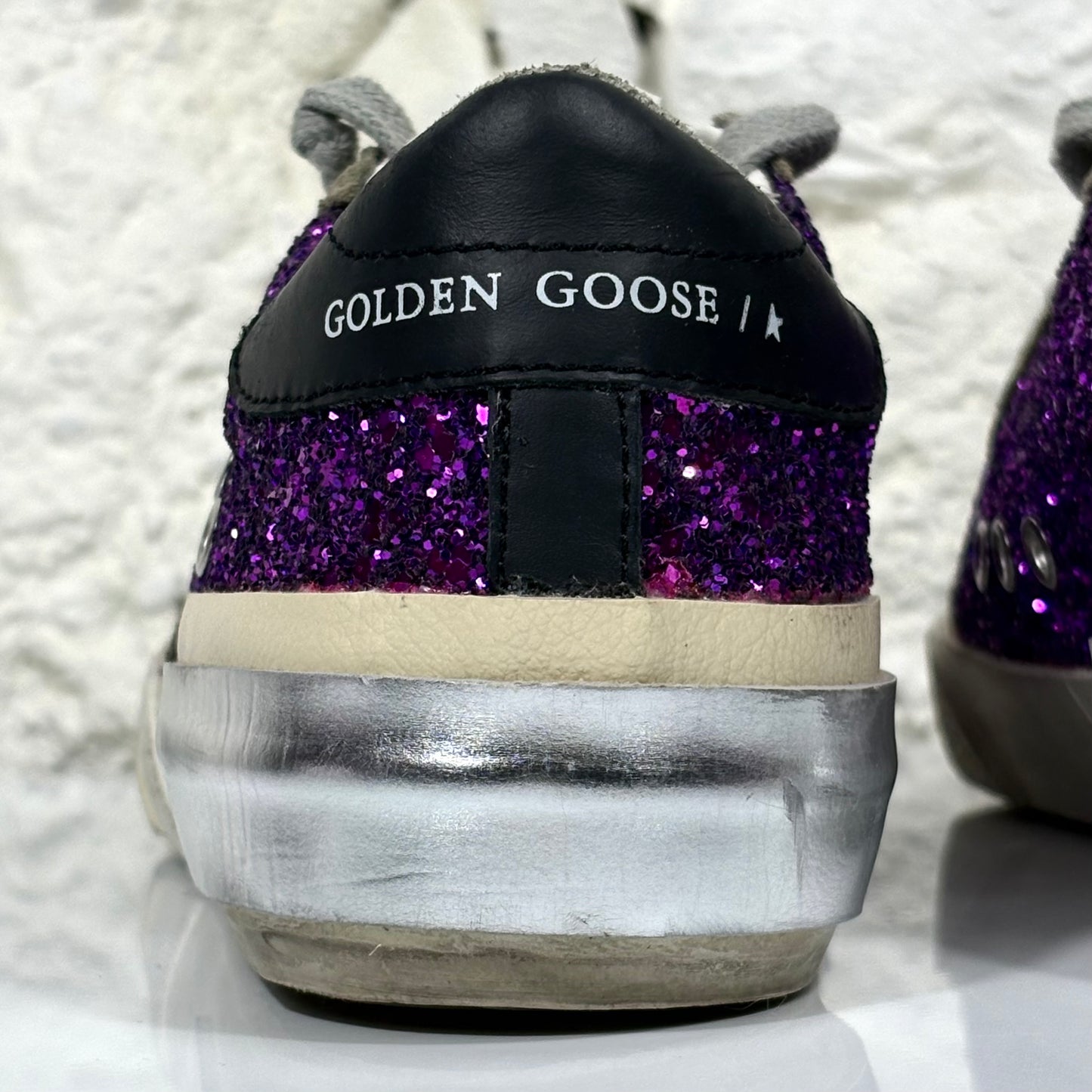 Golden goose Superstar-Penstar viola con paillettes 37