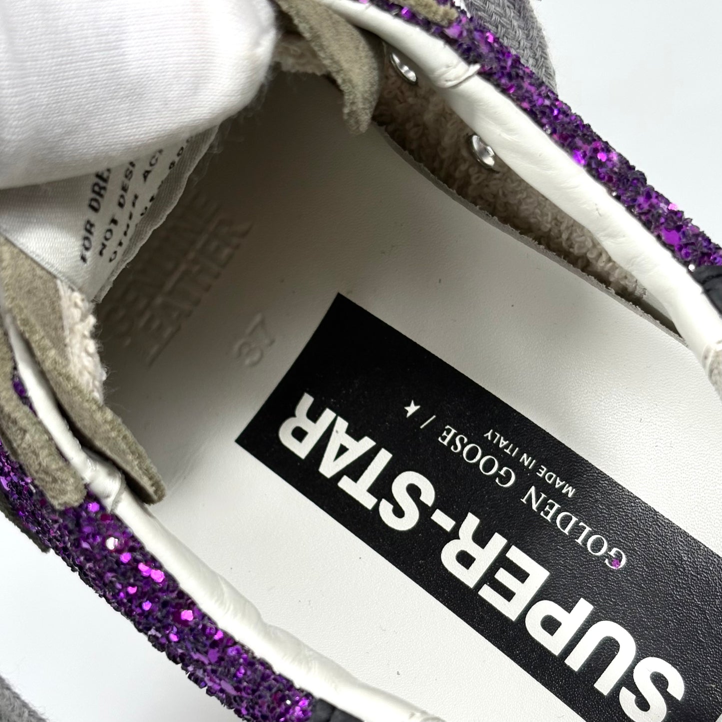 Golden goose Superstar-Penstar viola con paillettes 37