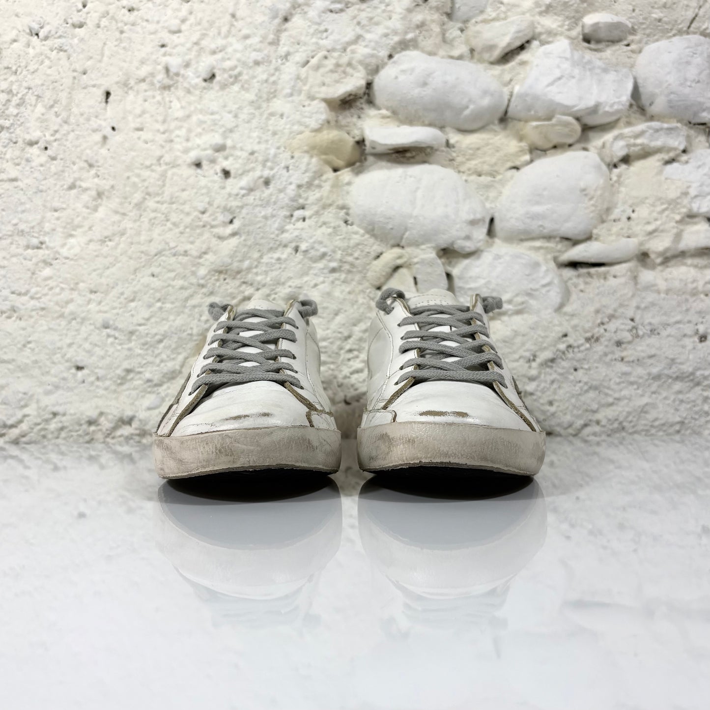 Golden goose Superstar bianche e argento 42