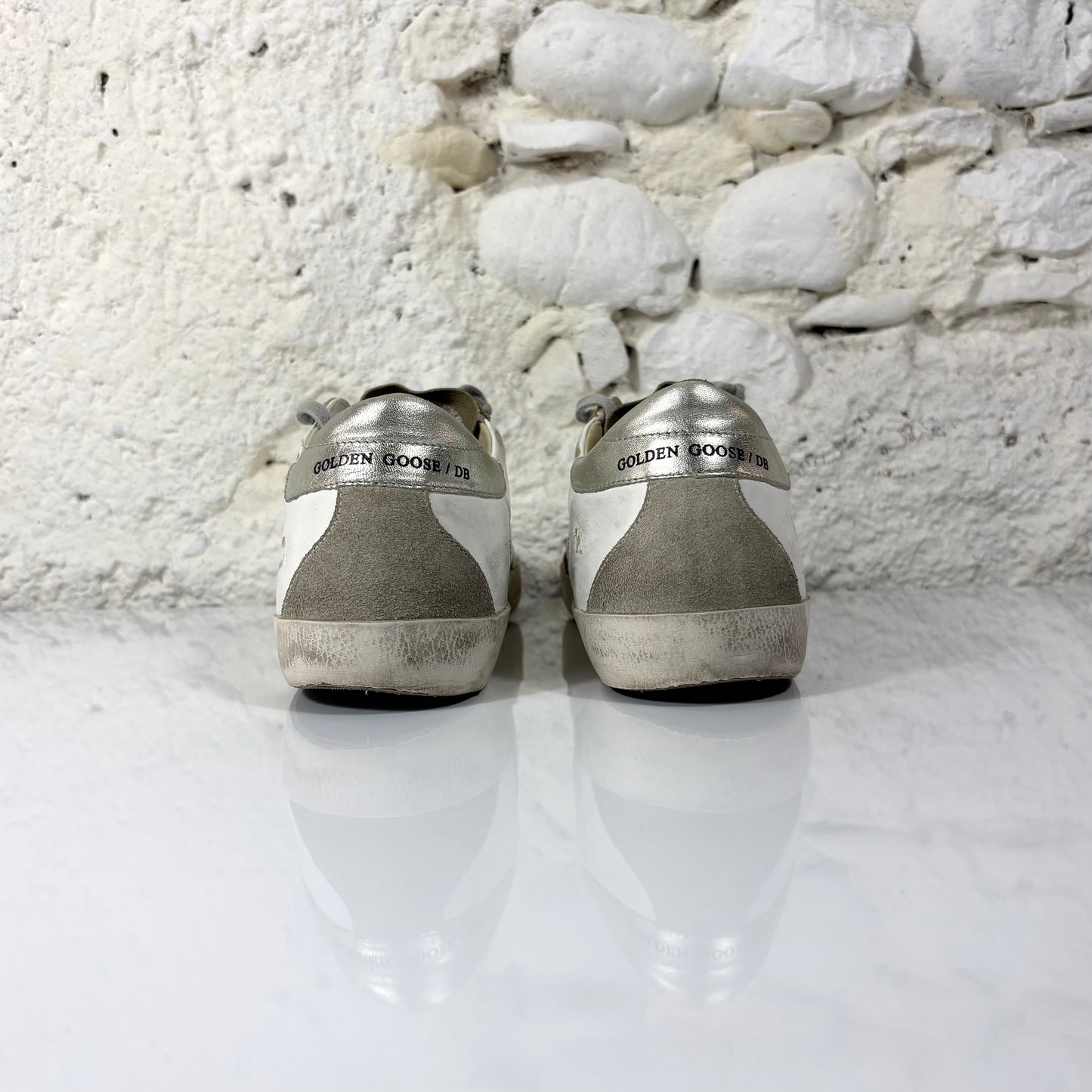 Golden goose Superstar bianche e argento 42