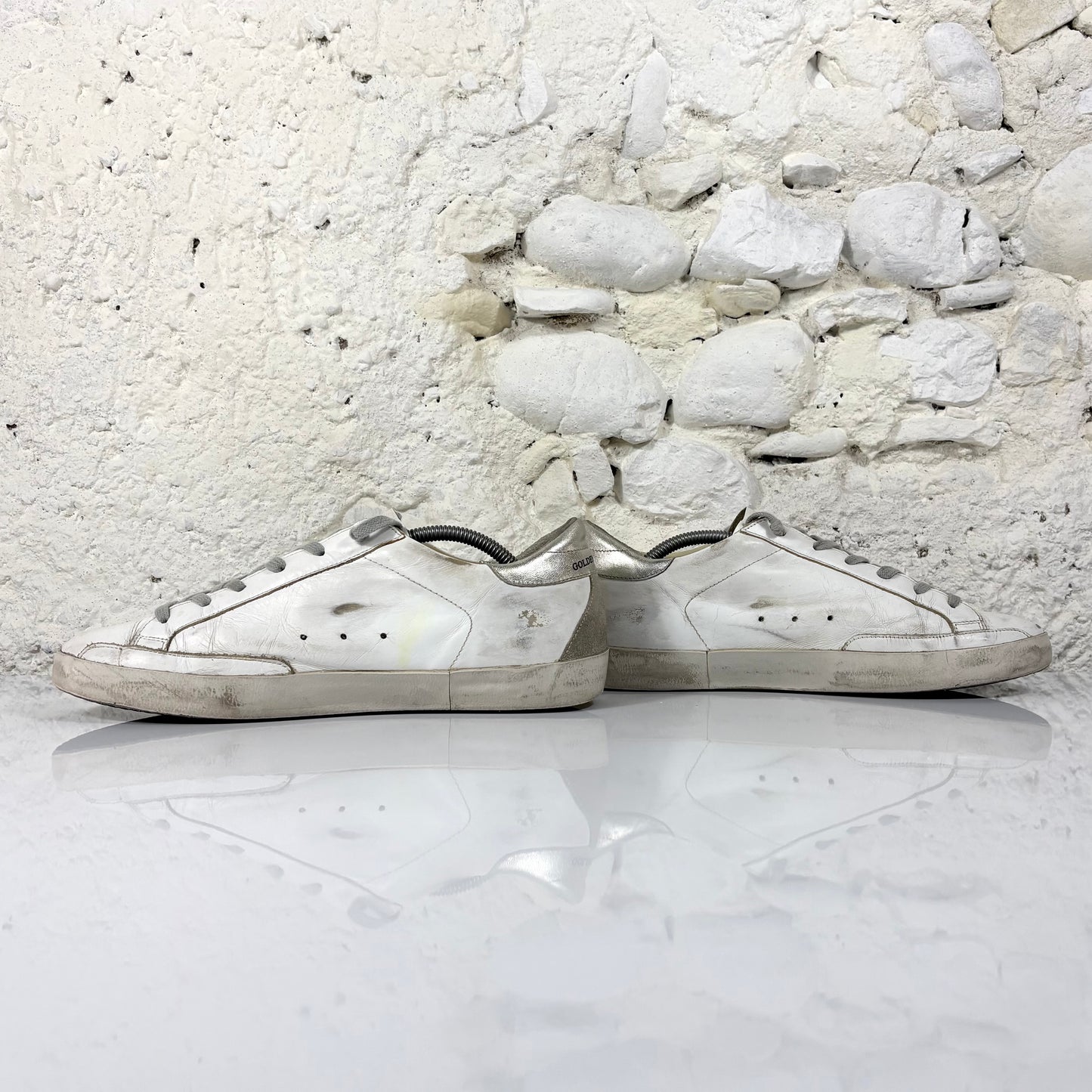Golden goose Superstar bianche e argento 42
