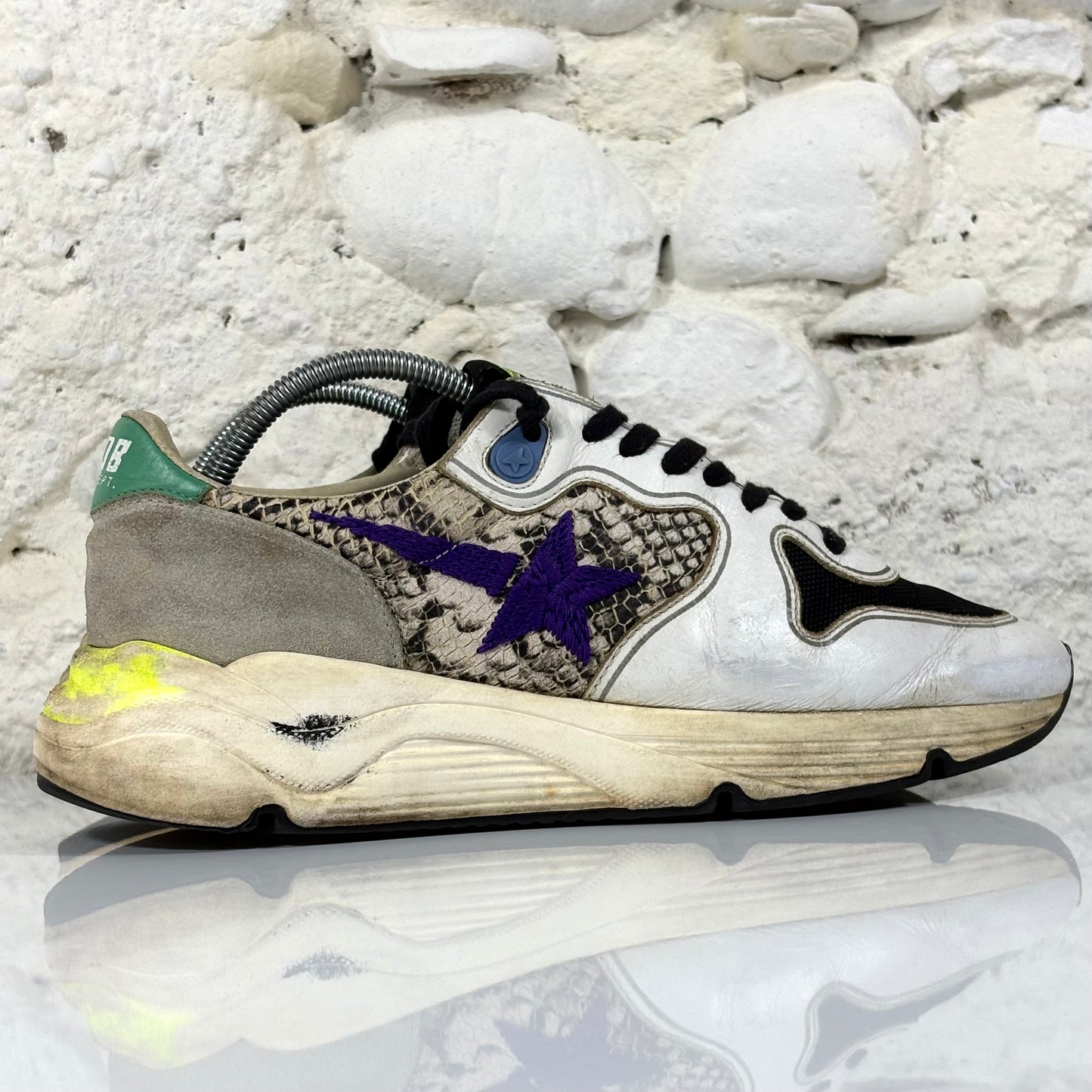 Golden goose Running Sole bianche, beije e a squame 39