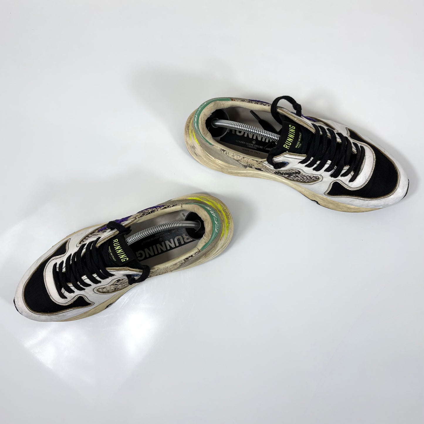 Golden goose Running Sole bianche, beije e a squame 39