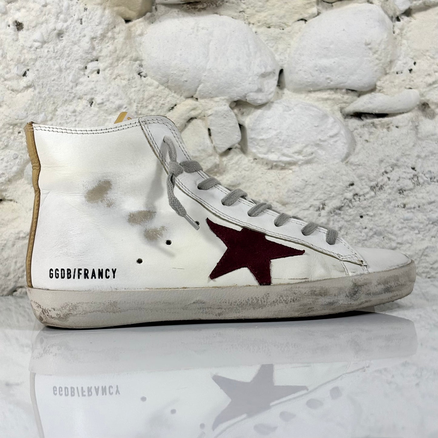 Golden goose Francy bianche con stella marrone e dettagli dorati 37