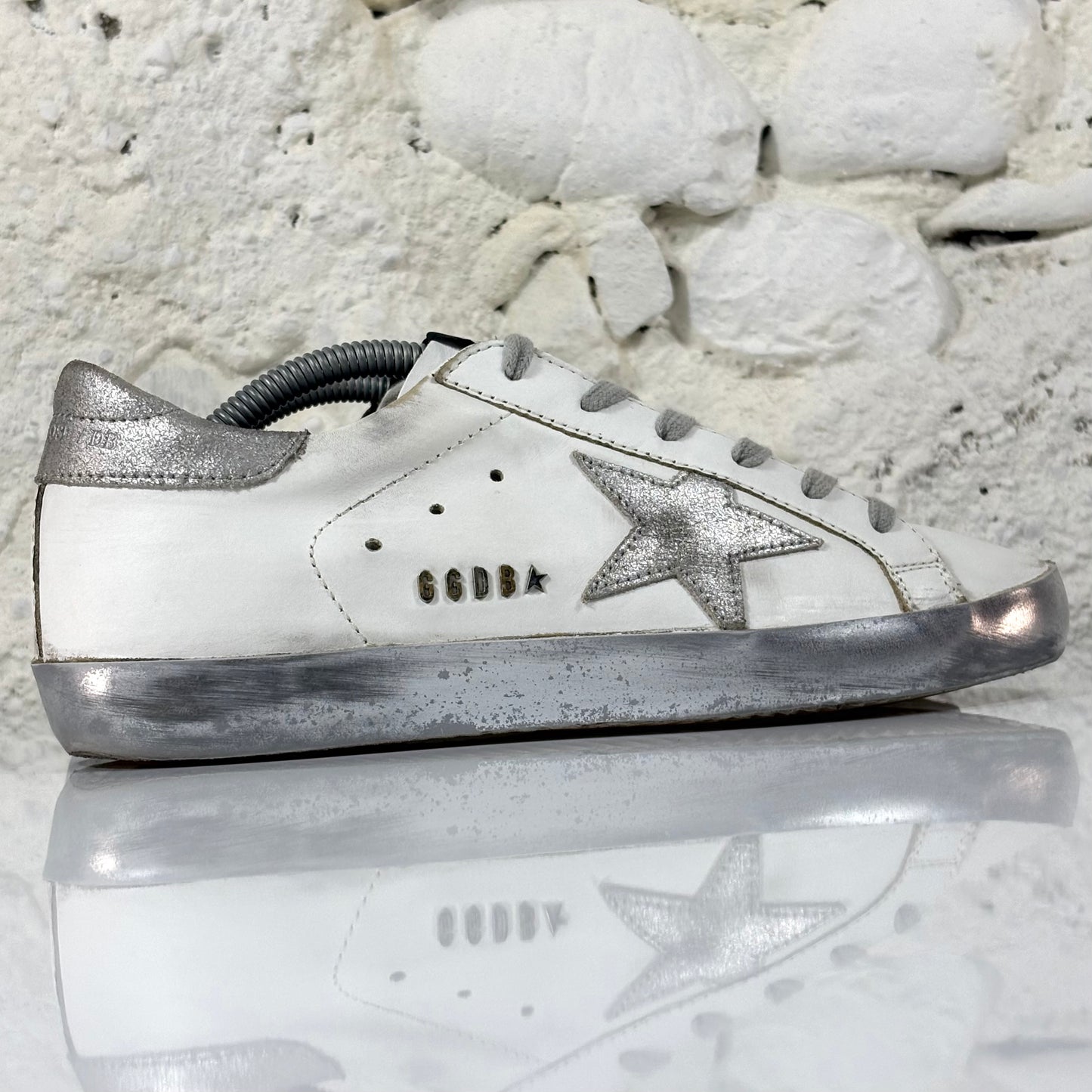 Golden goose Superstar bianche e argento 37