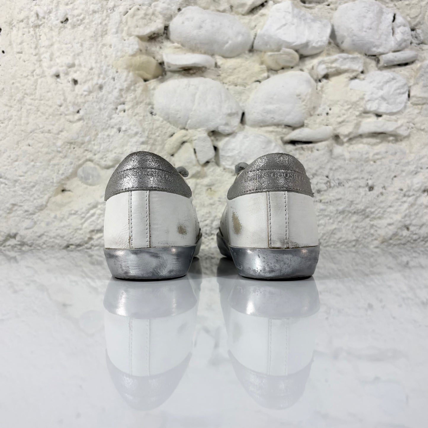 Golden goose Superstar bianche e argento 37