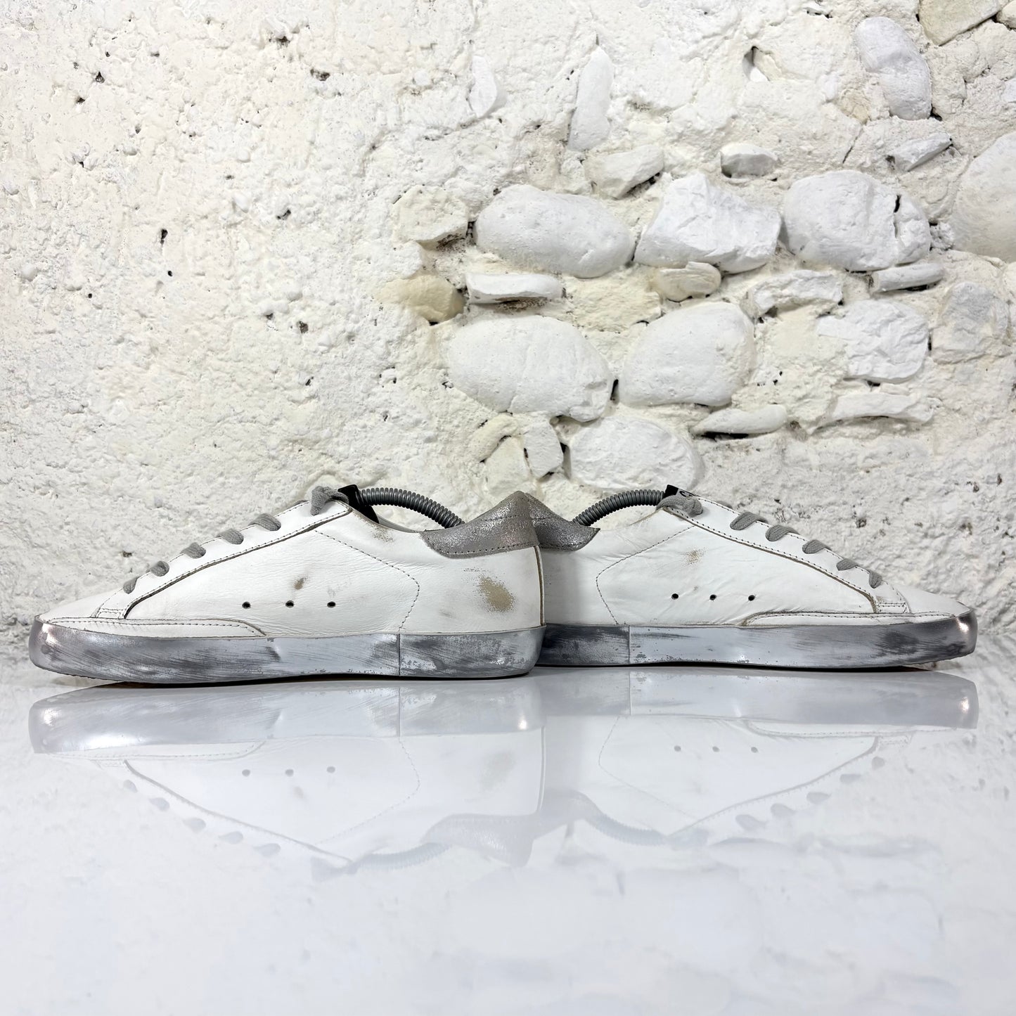 Golden goose Superstar bianche e argento 37