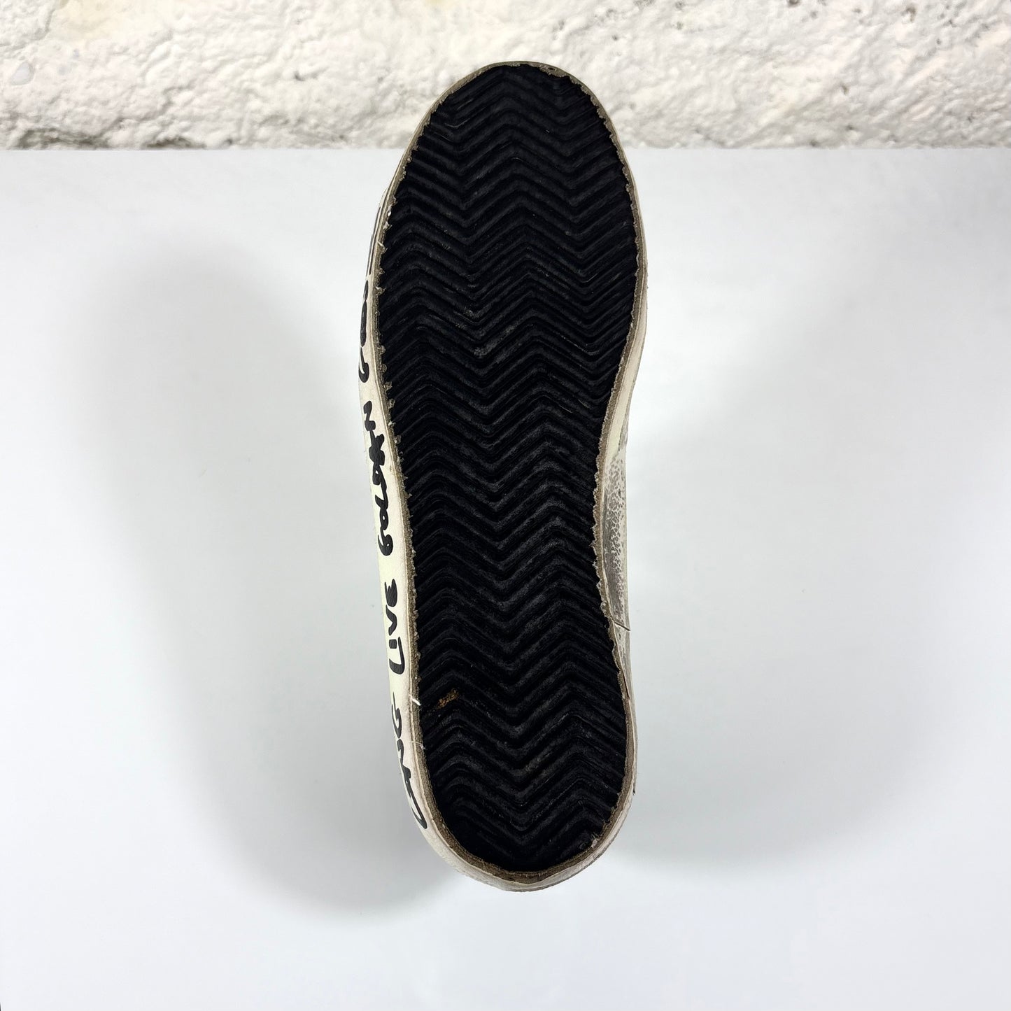 Golden goose Superstar a squame verdi con talloncino nero 38