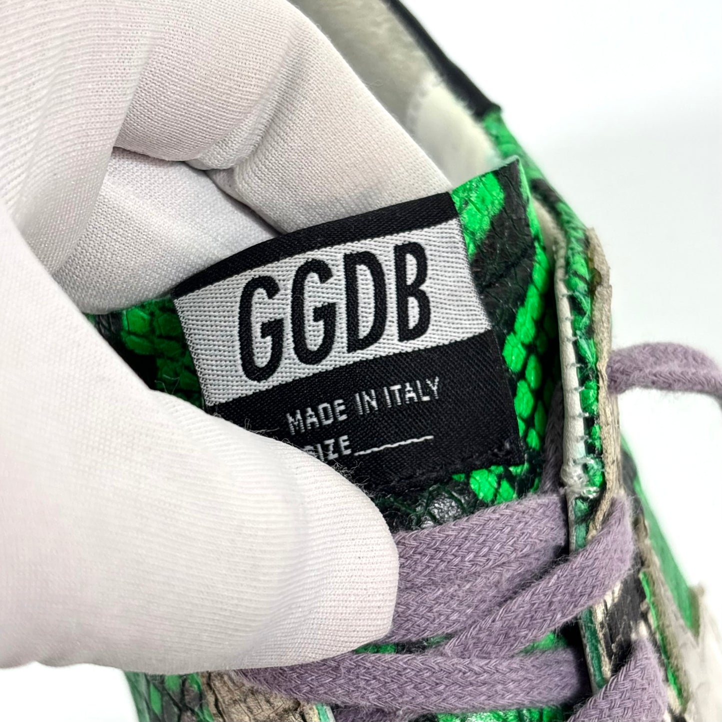Golden goose Superstar a squame verdi con talloncino nero 38