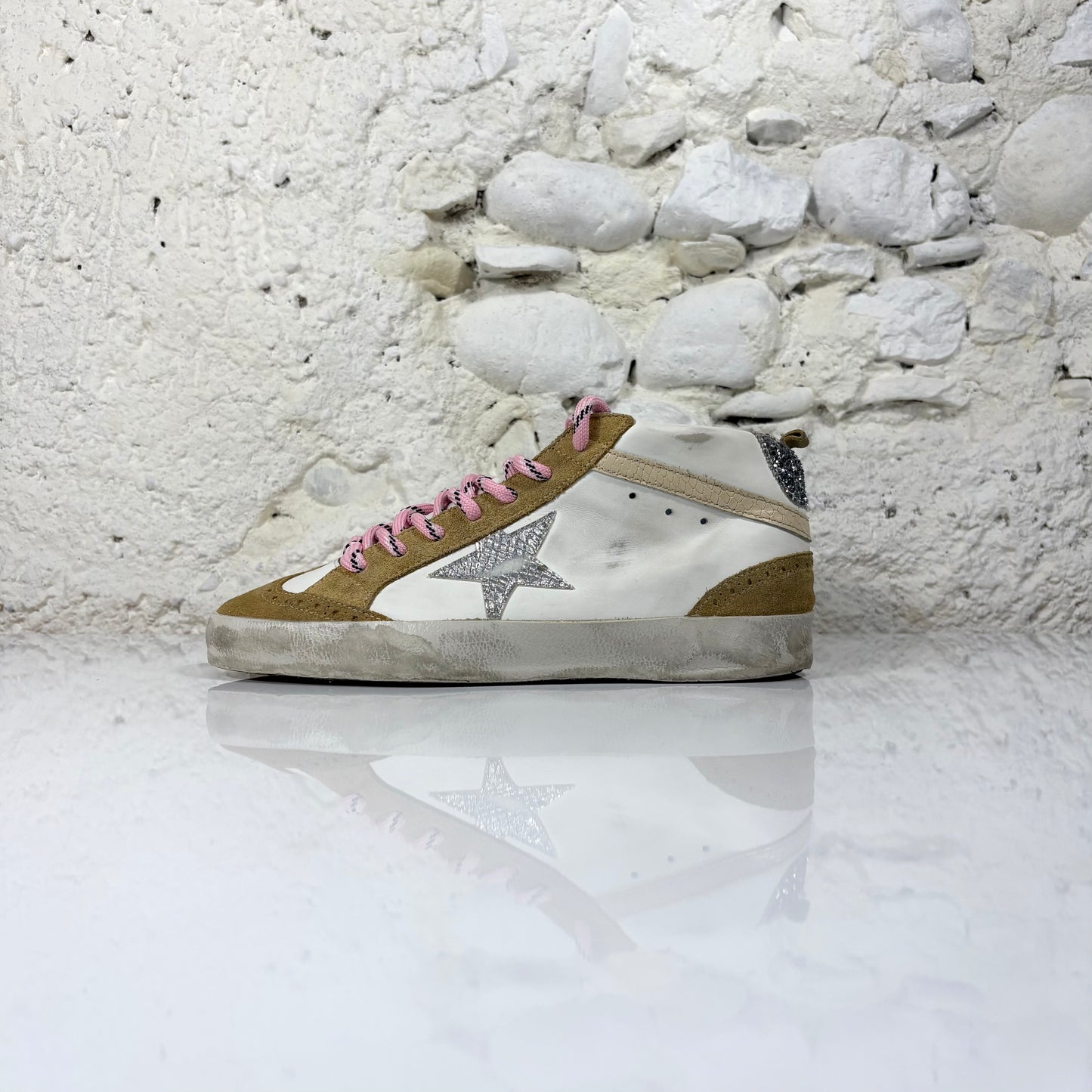 Golden goose Midstar beige e bianche 40