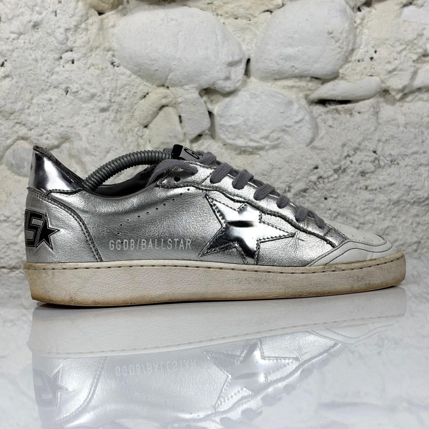 Golden goose Ballstar argento e bianco 36