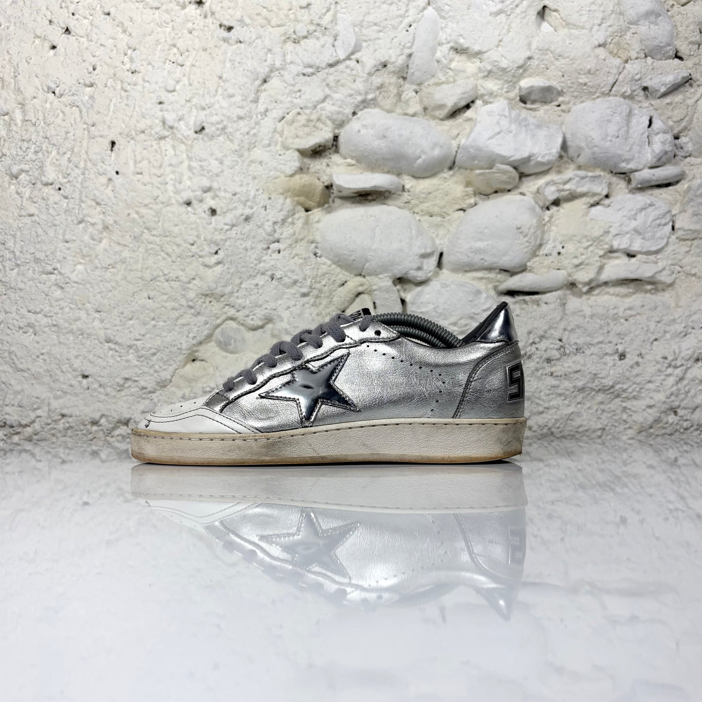 Golden goose Ballstar argento e bianco 36