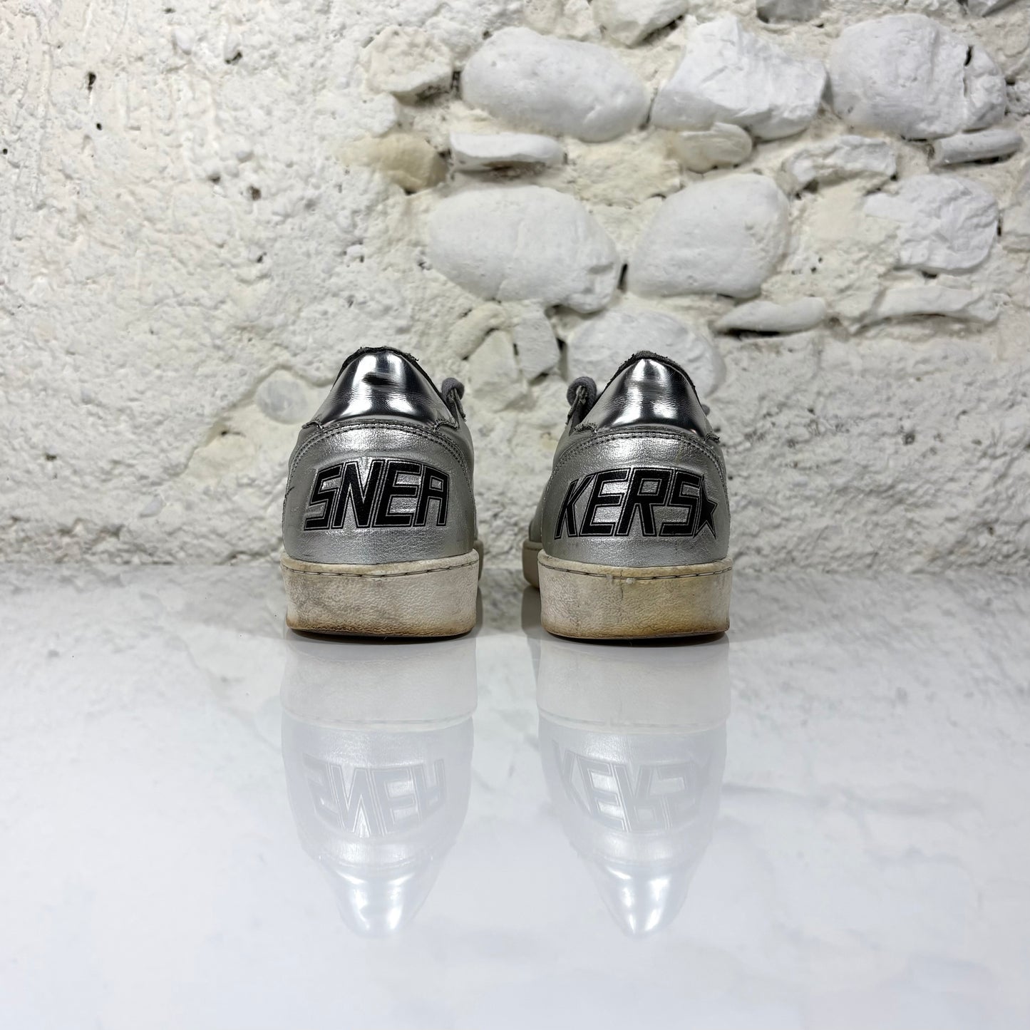 Golden goose Ballstar argento e bianco 36