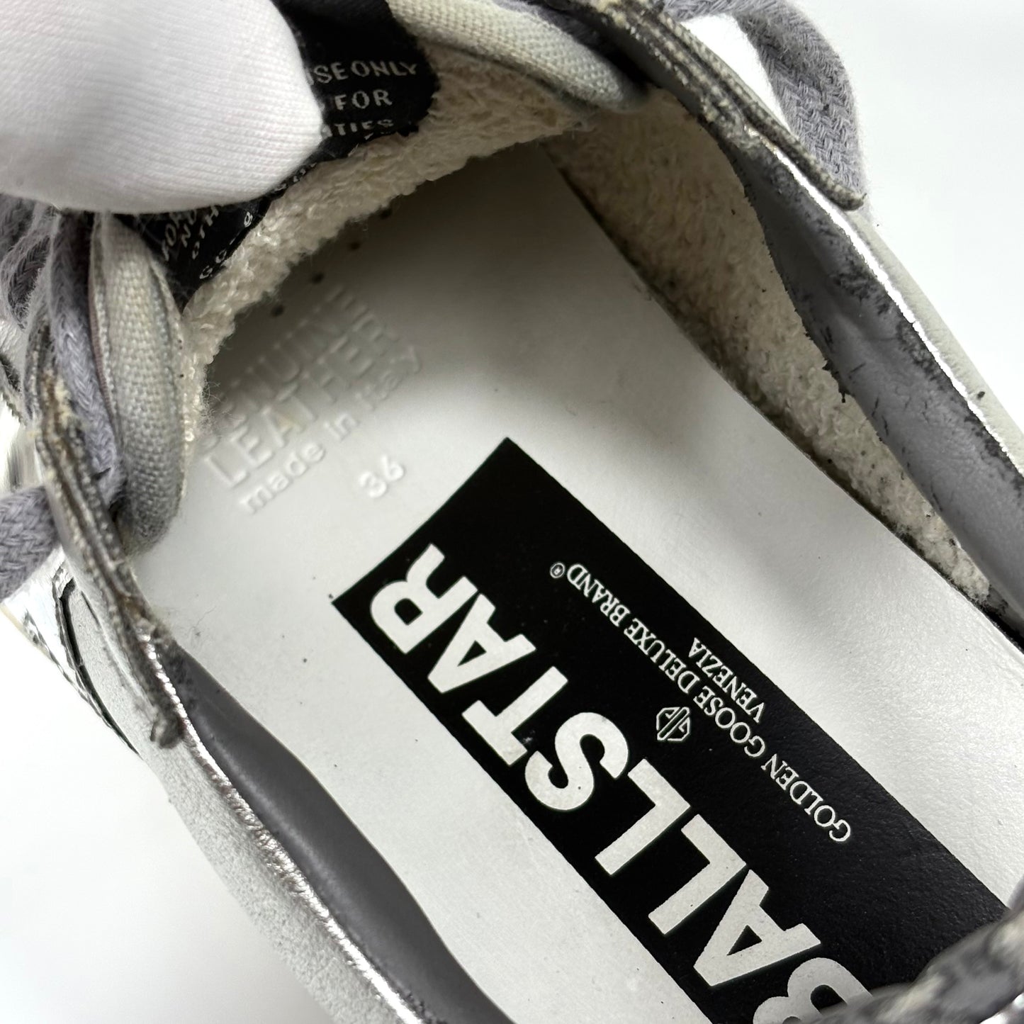 Golden goose Ballstar argento e bianco 36