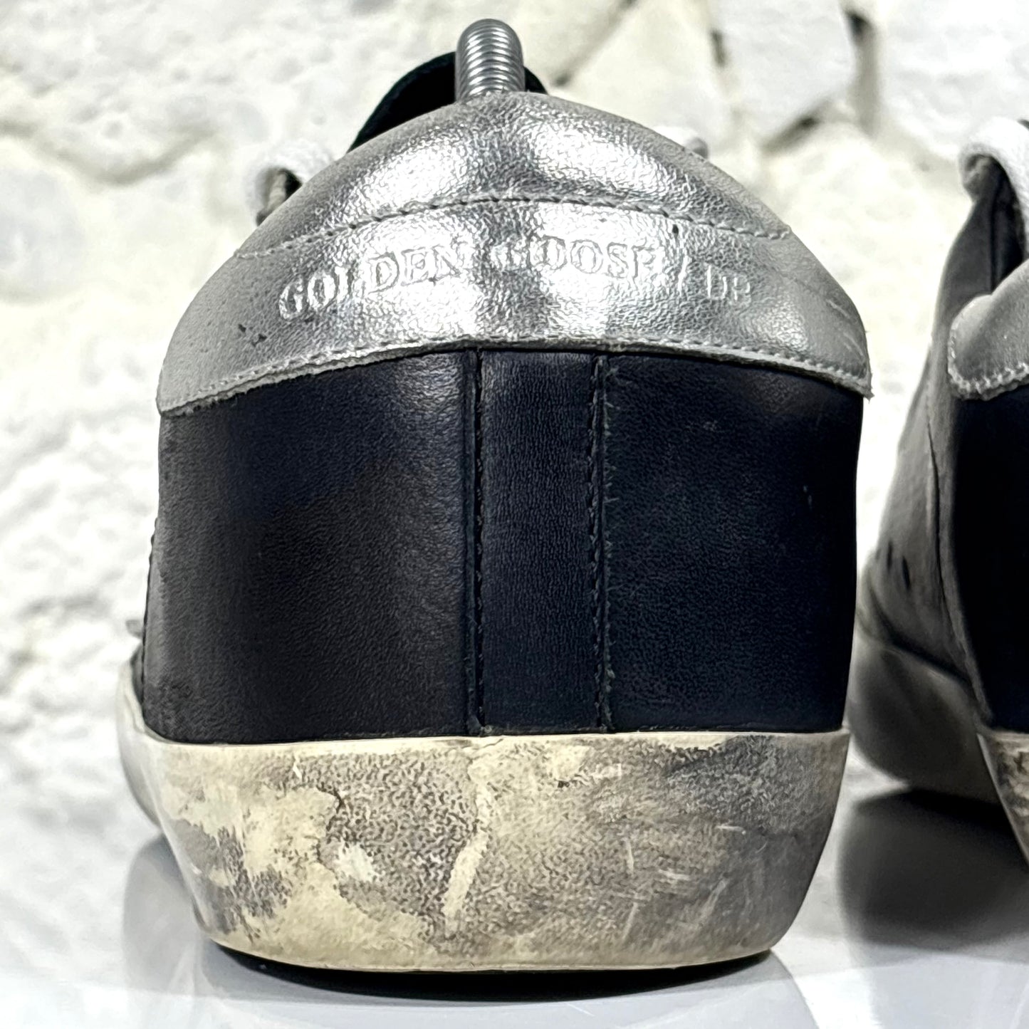 Golden goose Superstar "ARCHIVE" nere con stella e dettagli argento 40