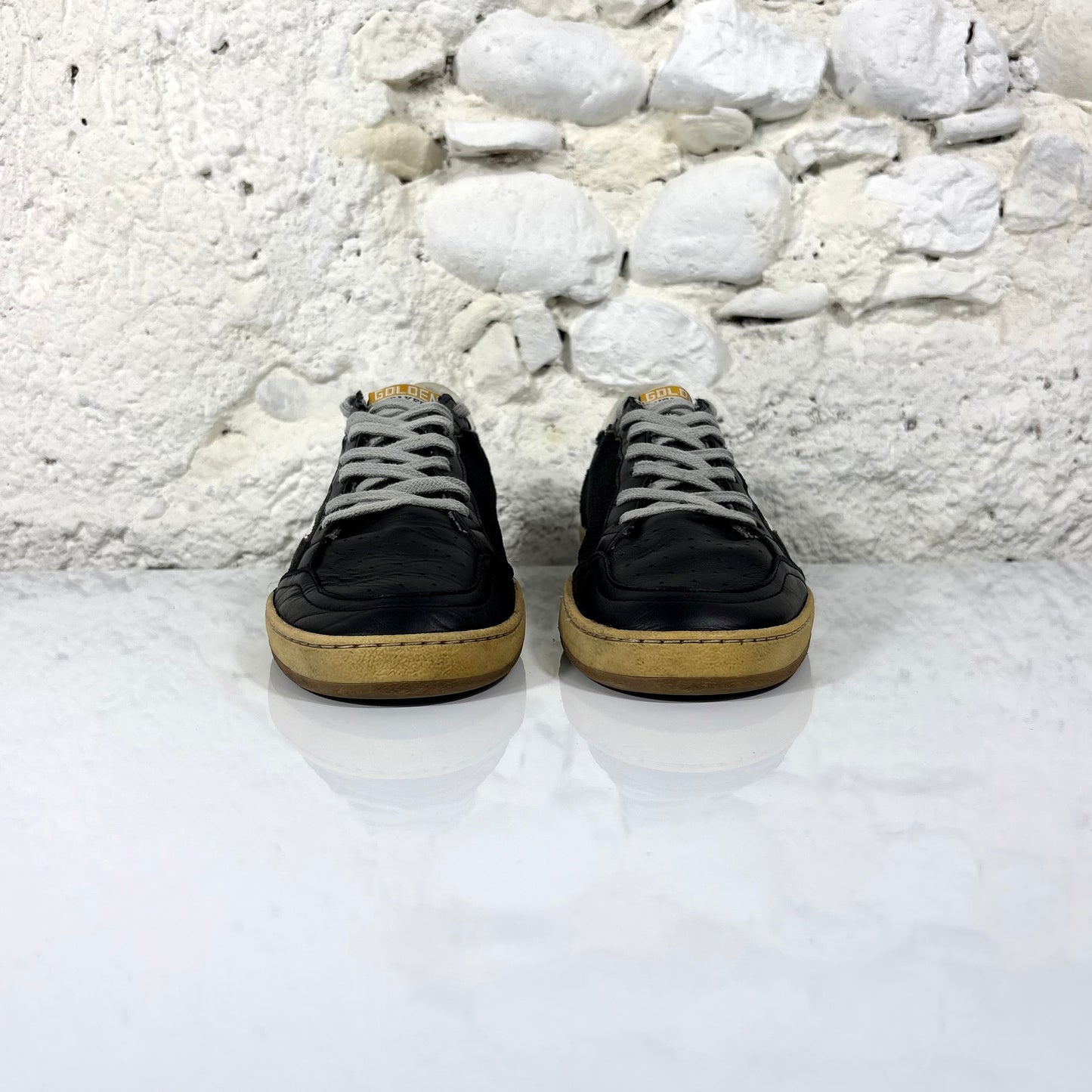 Golden goose Ballstar nere con stella e talloncini bianchi 41