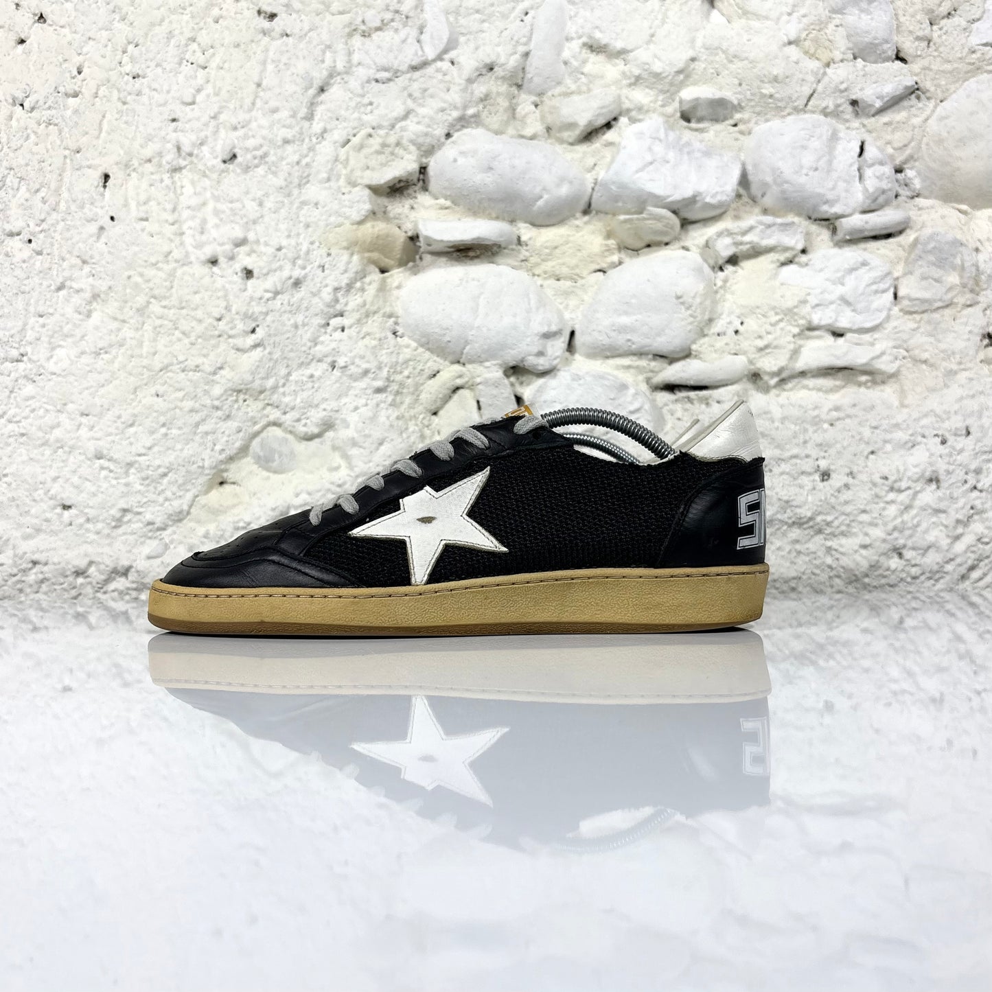 Golden goose Ballstar nere con stella e talloncini bianchi 41