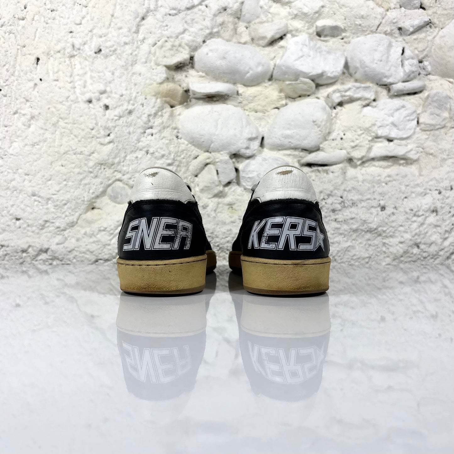 Golden goose Ballstar nere con stella e talloncini bianchi 41