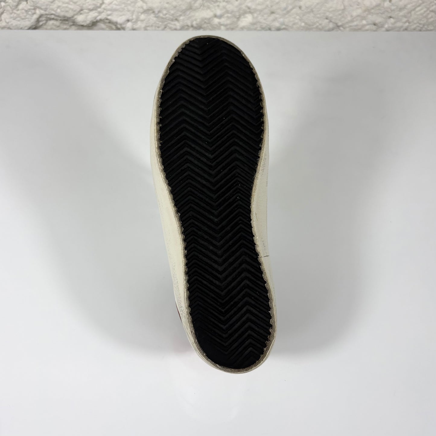 Golden goose Superstar bianche con stella argento e talloncino rosso 37