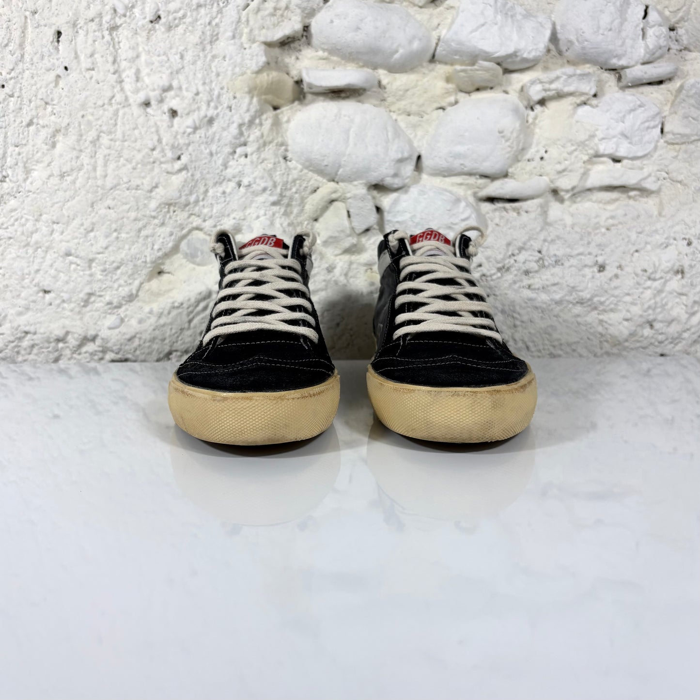 Golden goose Midstar nere con stella bianca in Nylon 41