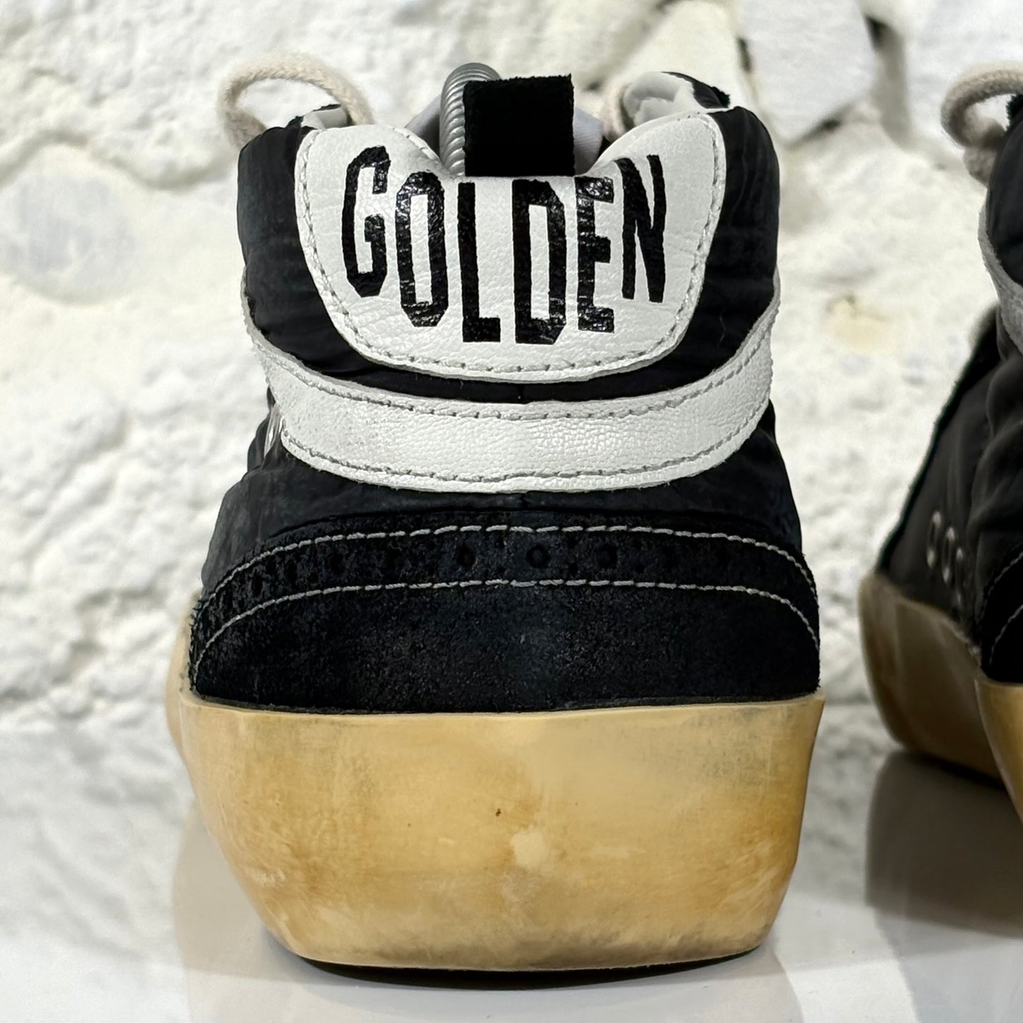Golden goose Midstar nere con stella bianca in Nylon 41