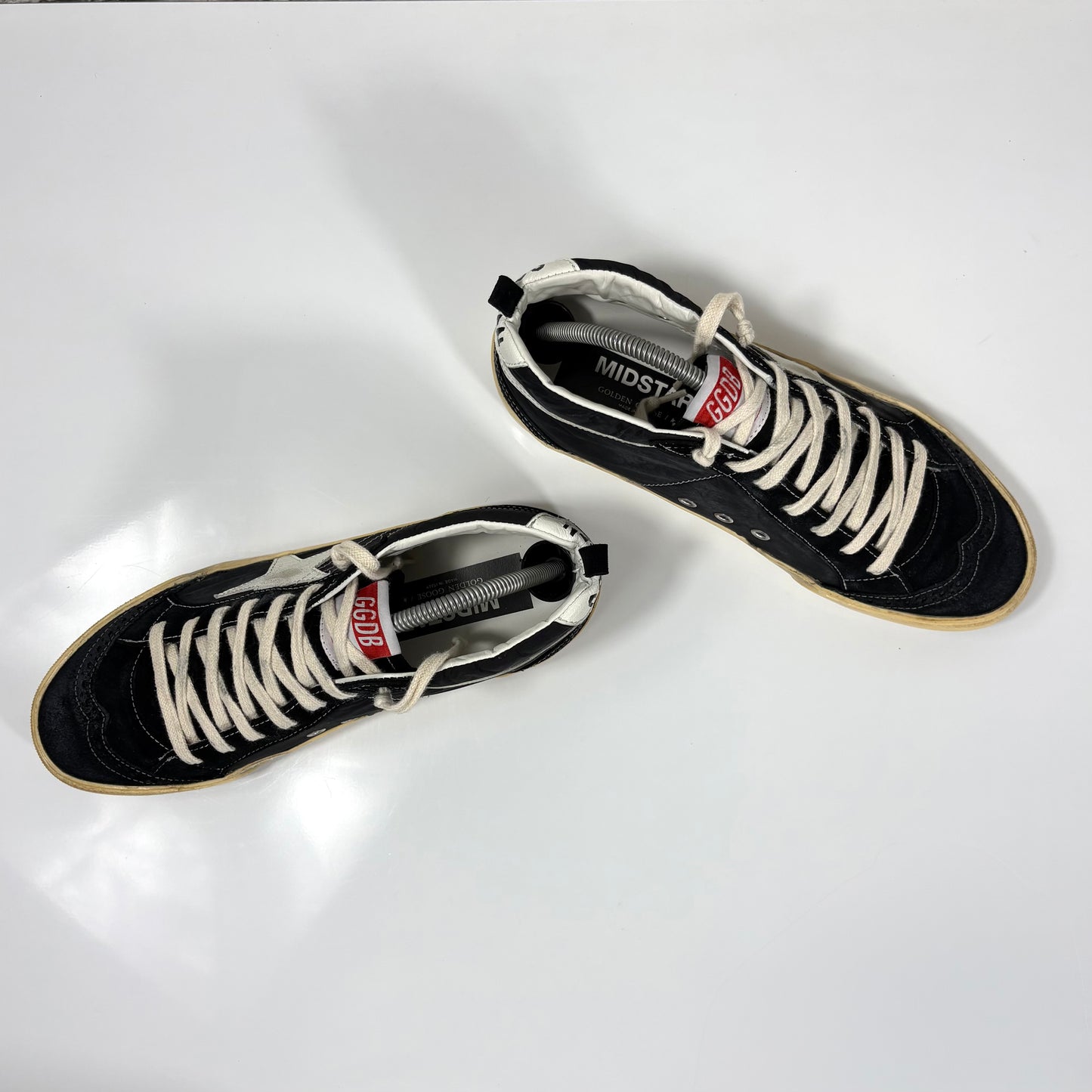 Golden goose Midstar nere con stella bianca in Nylon 41