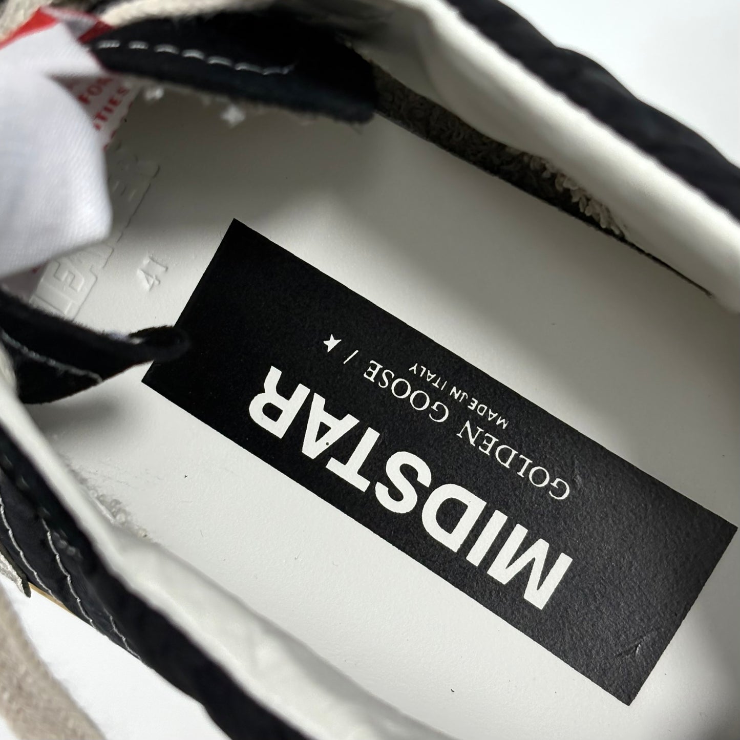 Golden goose Midstar nere con stella bianca in Nylon 41