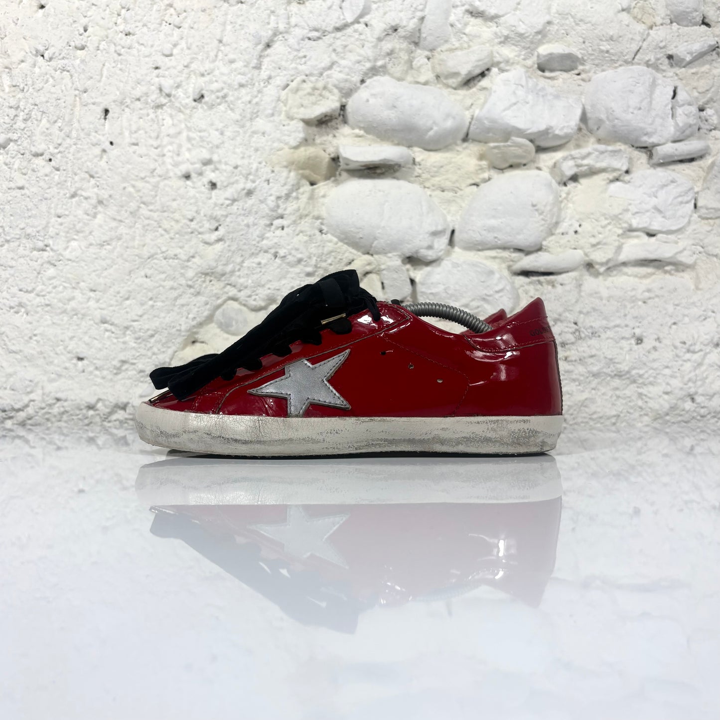 Golden goose Superstar rosso lucido con stella grigio 38