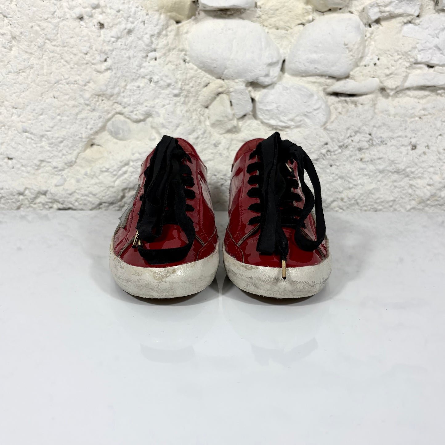 Golden goose Superstar rosso lucido con stella grigio 38