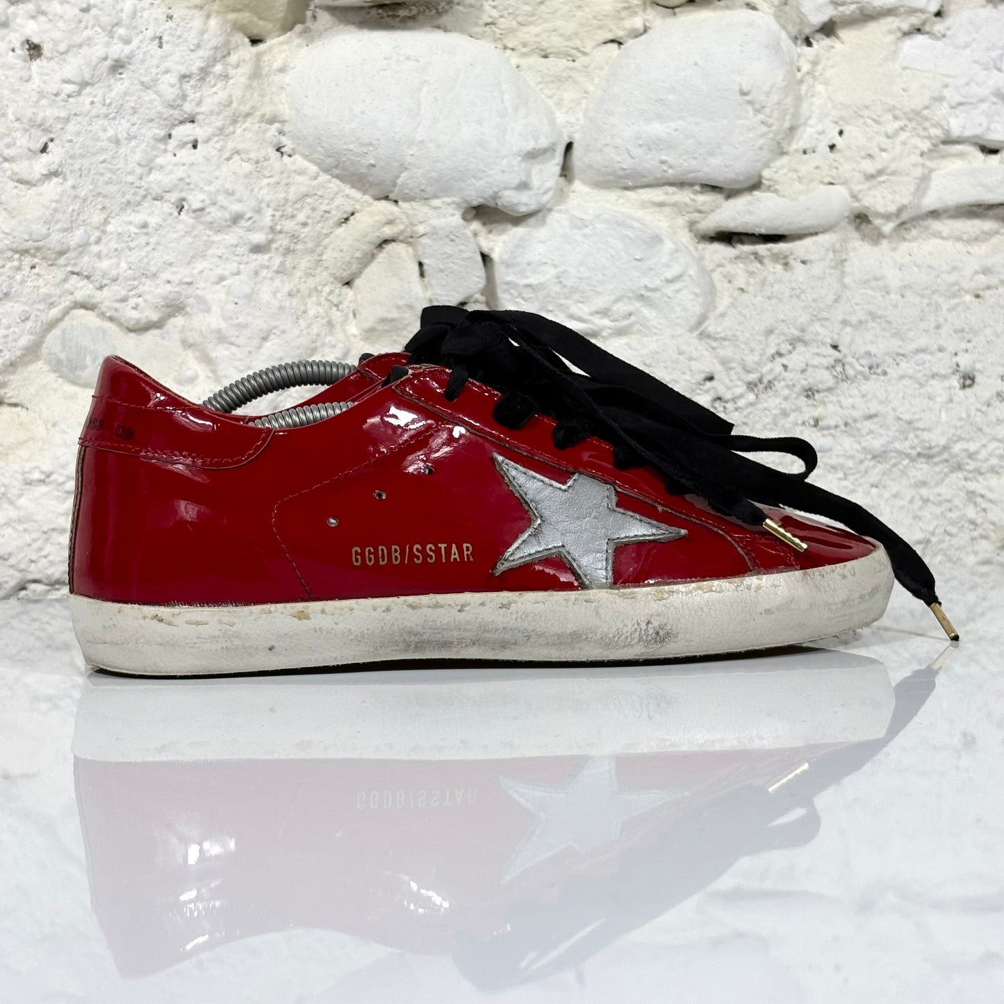 Golden goose Superstar rosso lucido con stella grigio 38