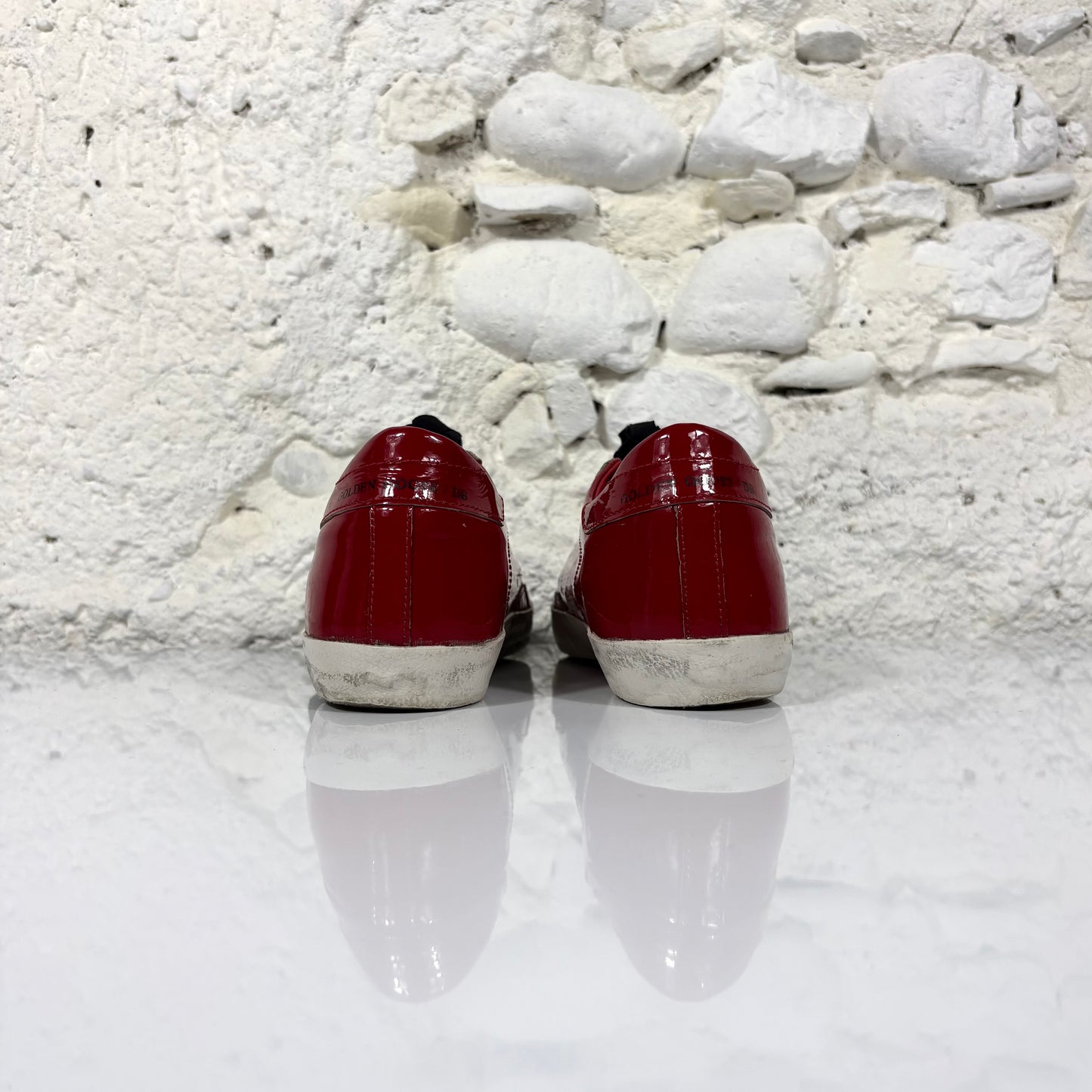Golden goose Superstar rosso lucido con stella grigio 38