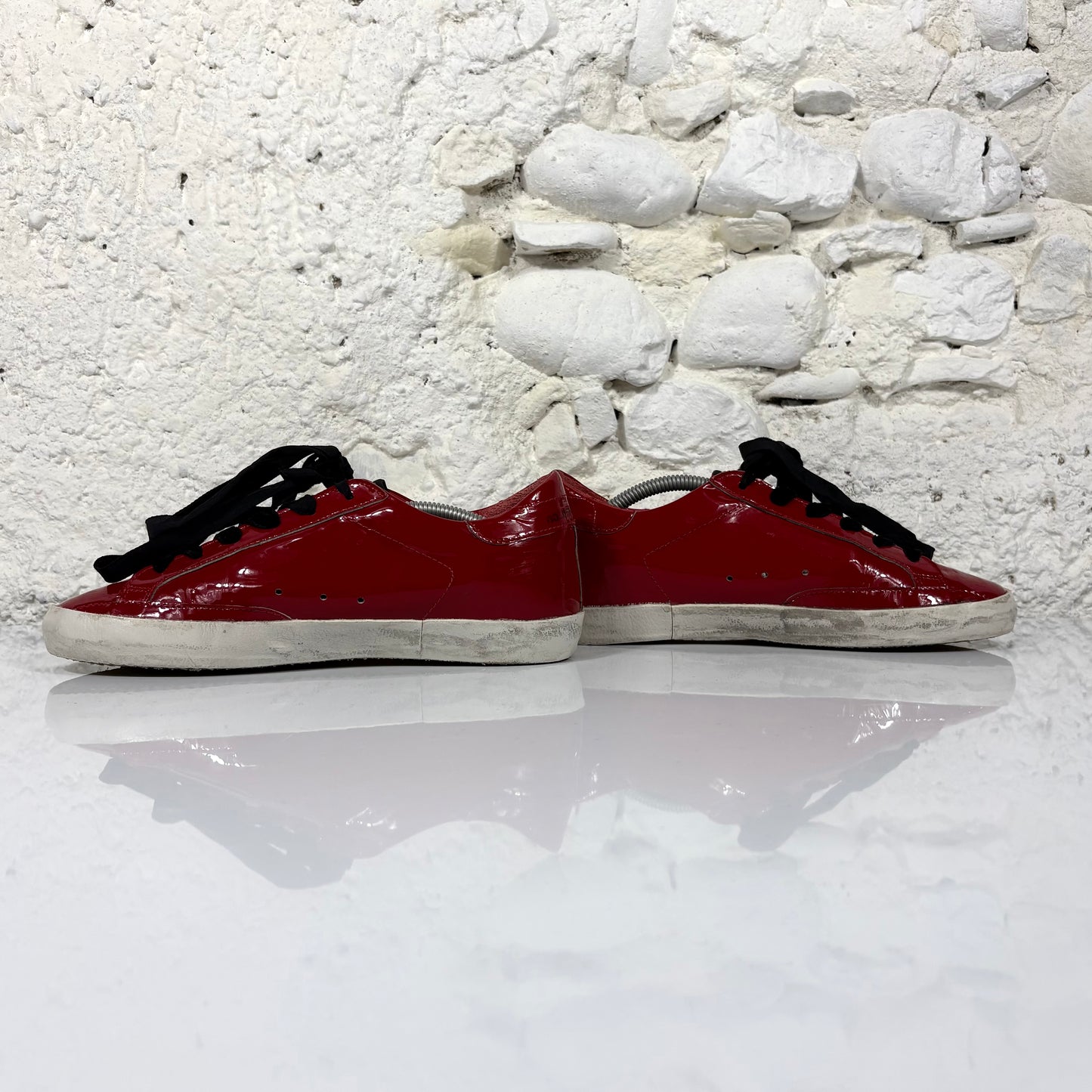 Golden goose Superstar rosso lucido con stella grigio 38