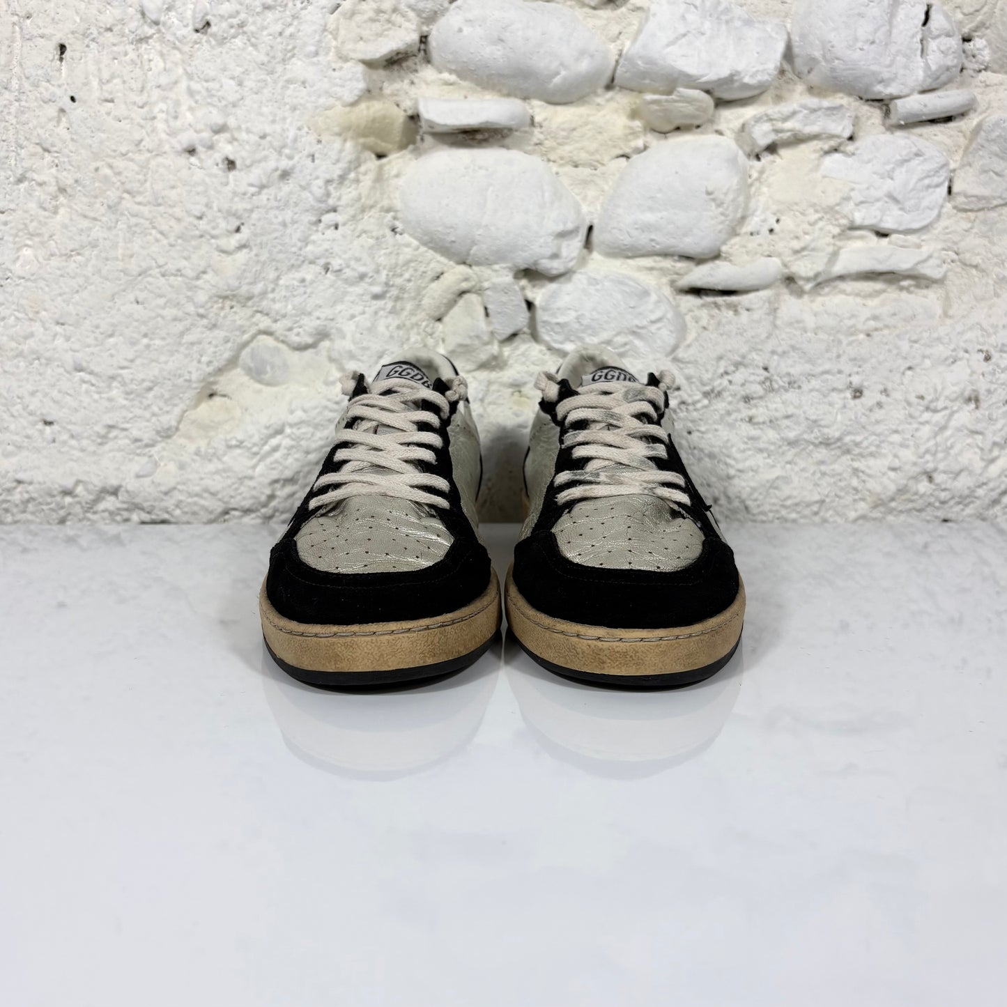 Golden goose Ballstar argento e nero 42