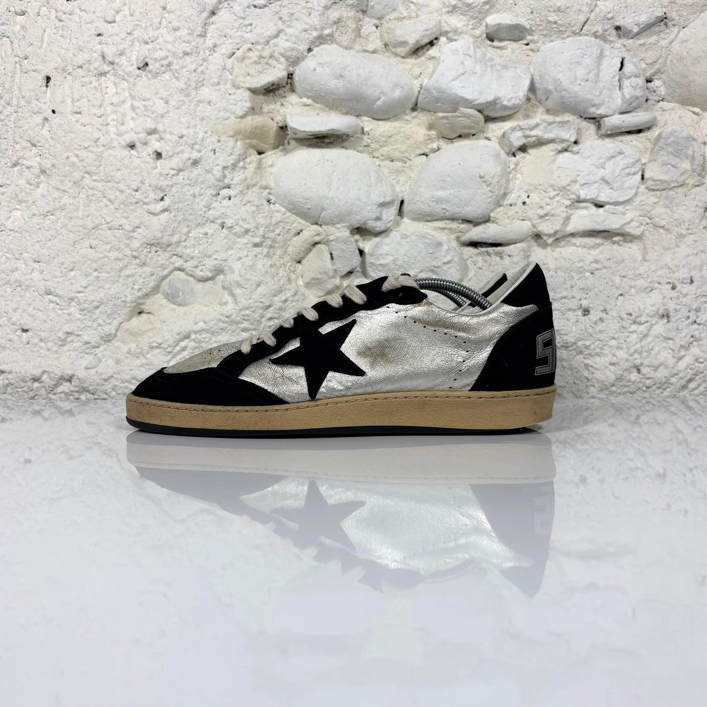 Golden goose Ballstar argento e nero 42