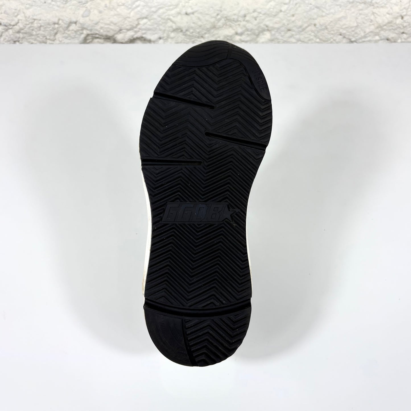 Golden goose Running Sole bianche con stella nera  e talloncini argento "glitter" 37