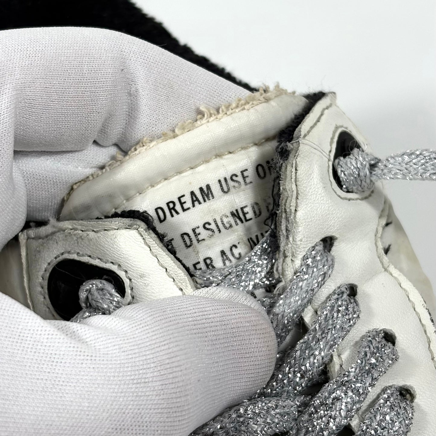 Golden goose Running Sole bianche con stella nera  e talloncini argento "glitter" 37