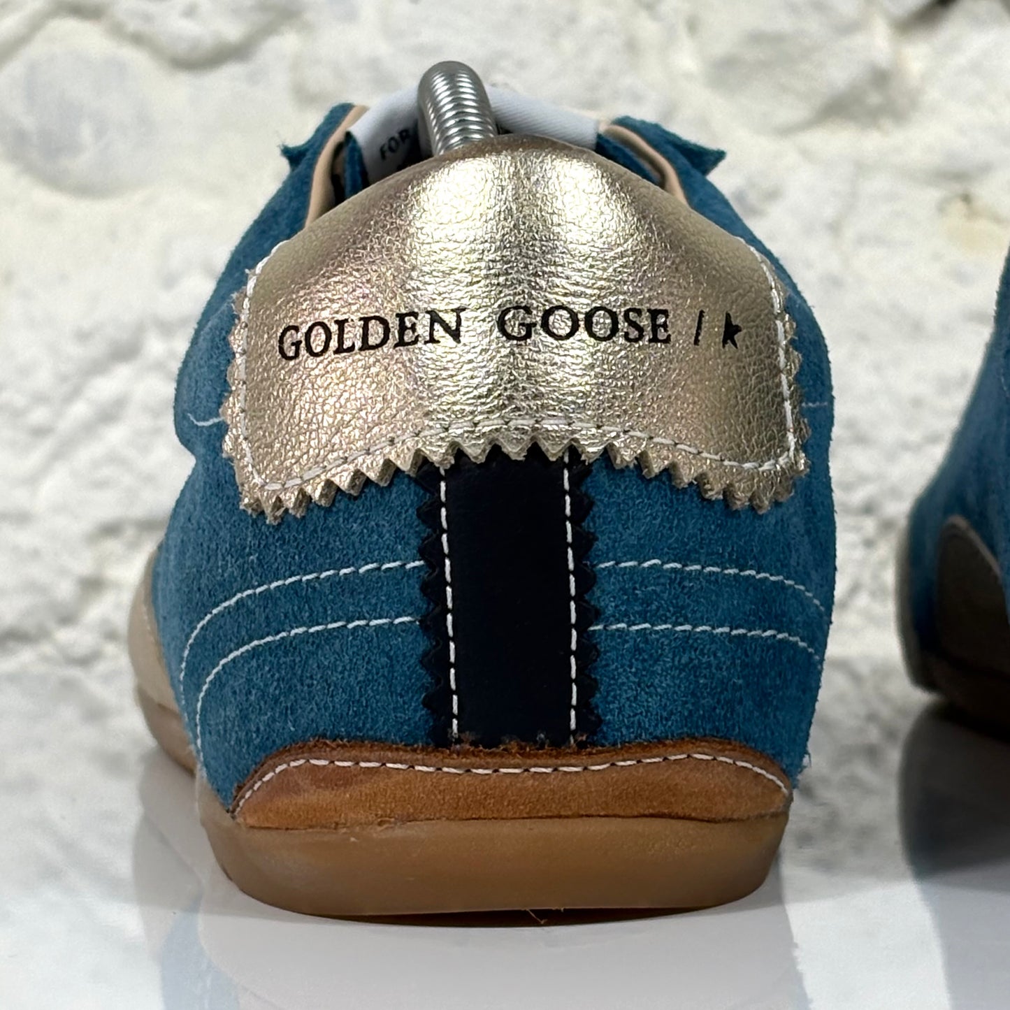Golden goose True Star blu con stella nera e talloncini bronzo 40