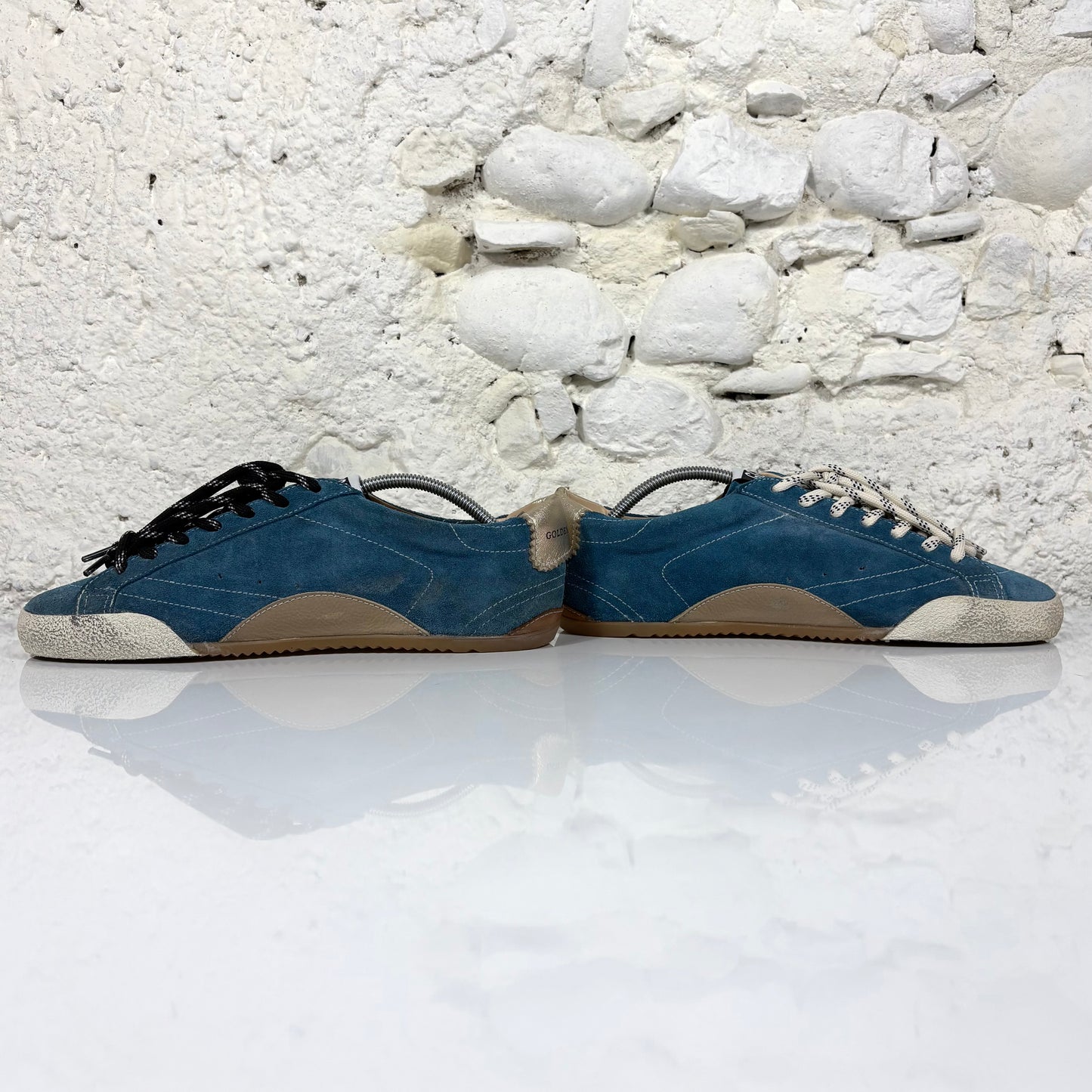 Golden goose True Star blu con stella nera e talloncini bronzo 40