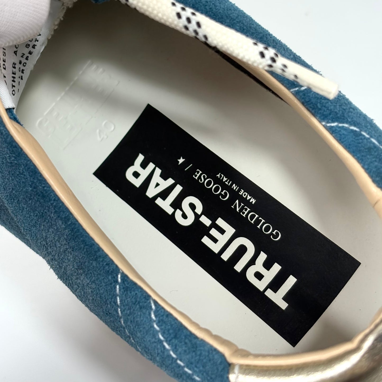 Golden goose True Star blu con stella nera e talloncini bronzo 40