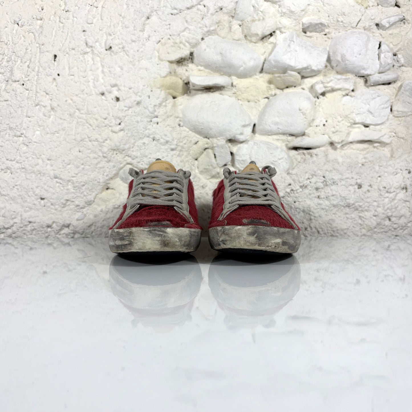 Golden goose Superstar "archive" LTD in cavallino rosso con stella e talloncini argento 42
