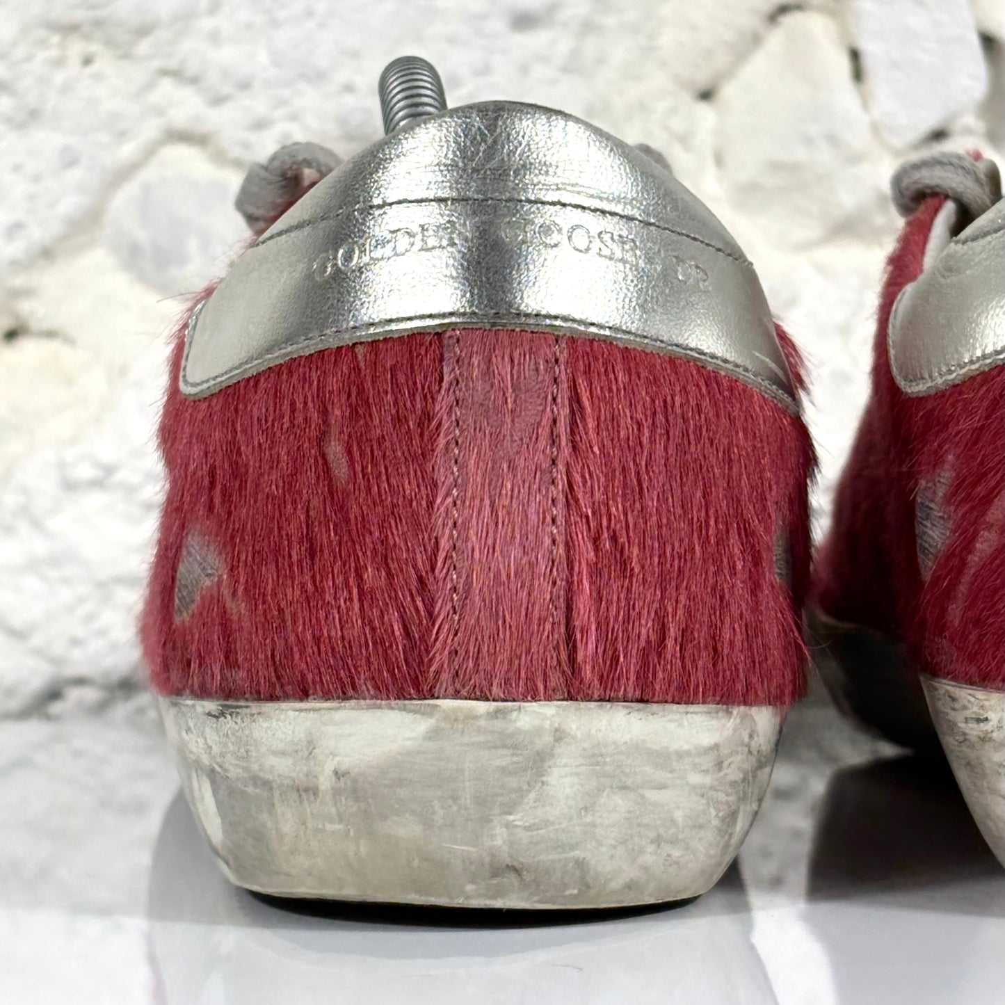 Golden goose Superstar "archive" LTD in cavallino rosso con stella e talloncini argento 42