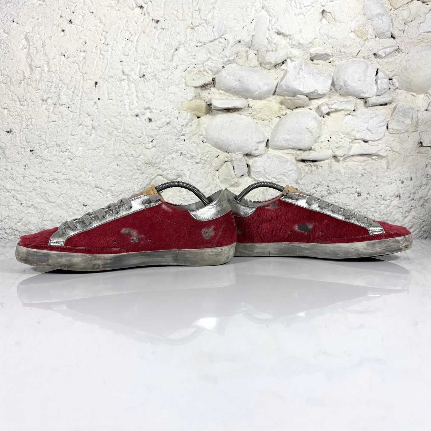 Golden goose Superstar "archive" LTD in cavallino rosso con stella e talloncini argento 42