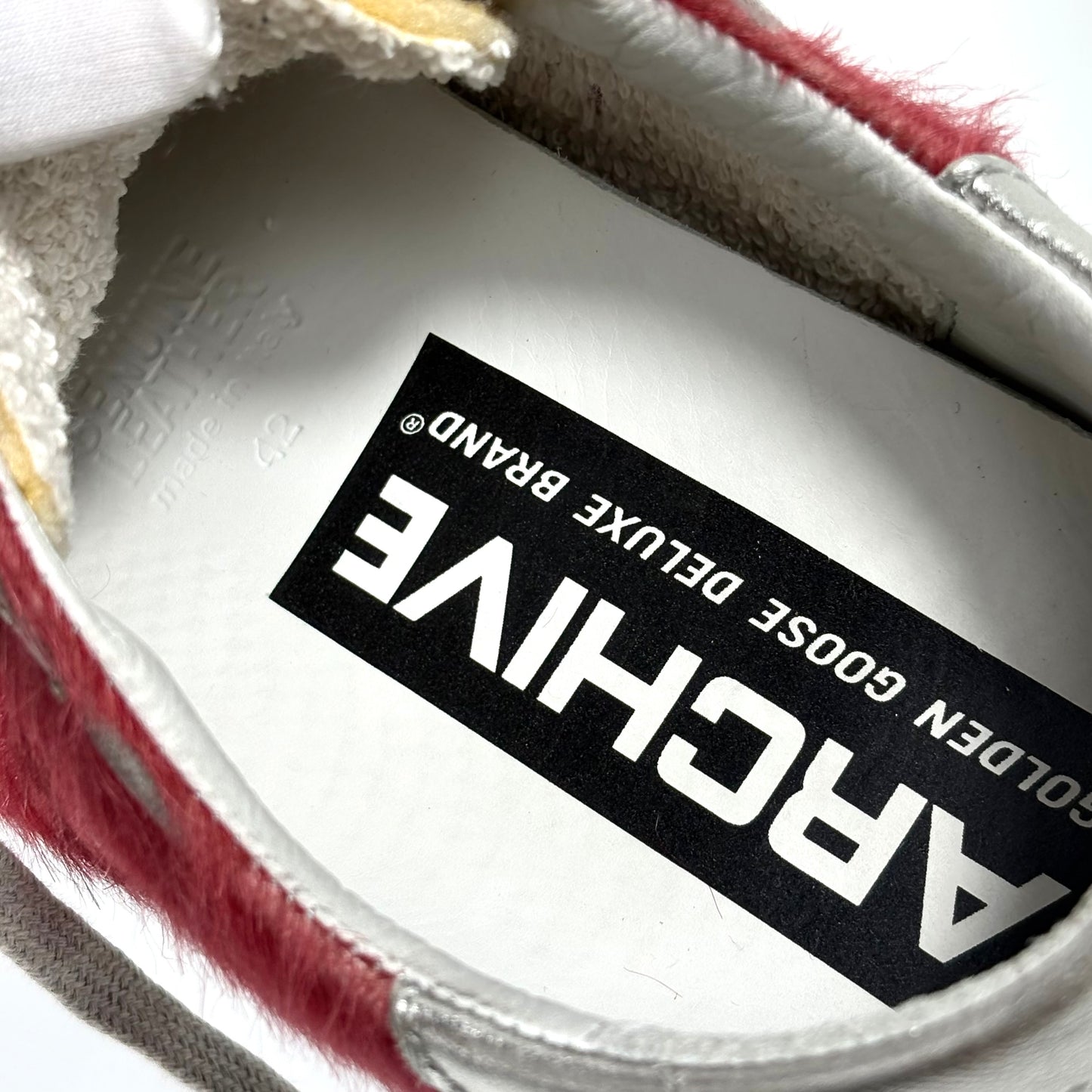 Golden goose Superstar "archive" LTD in cavallino rosso con stella e talloncini argento 42
