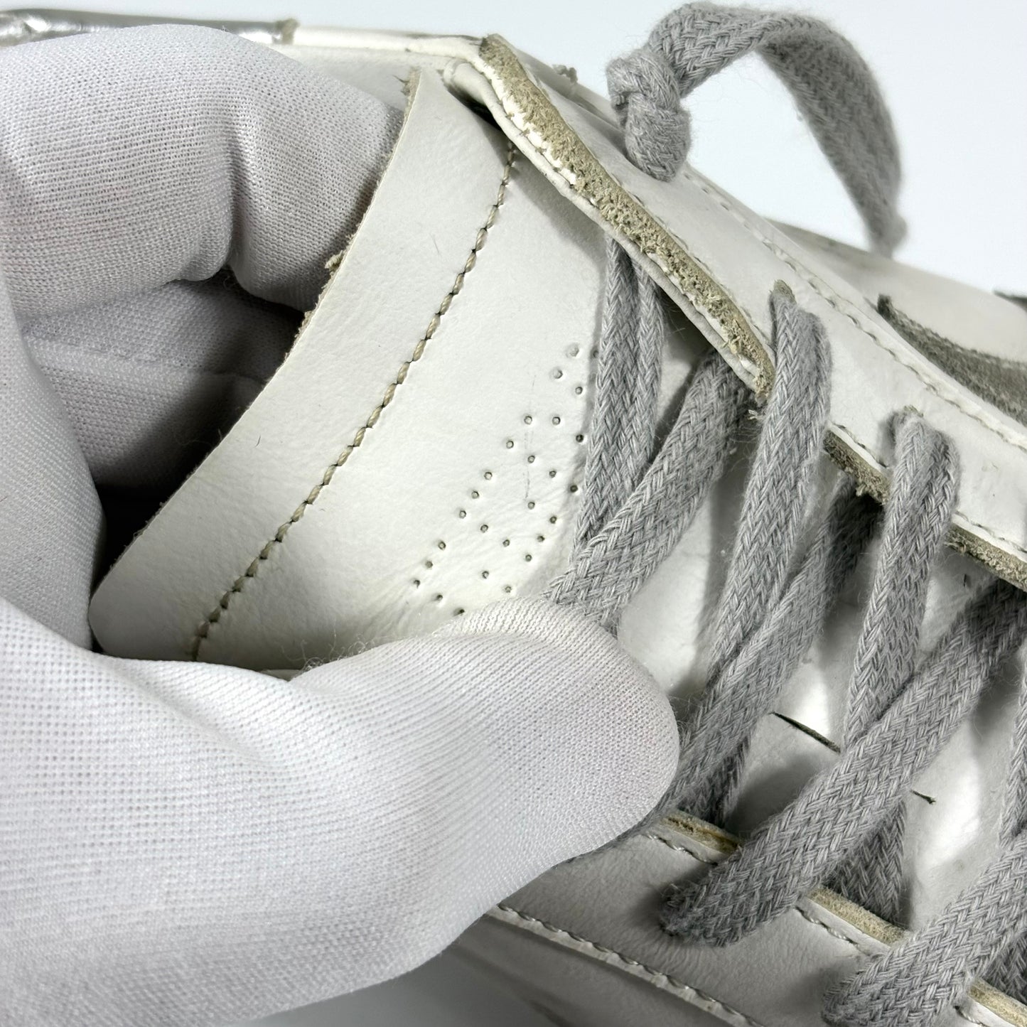 Golden goose Superstar bianche classiche con stella e talloncini argento 41