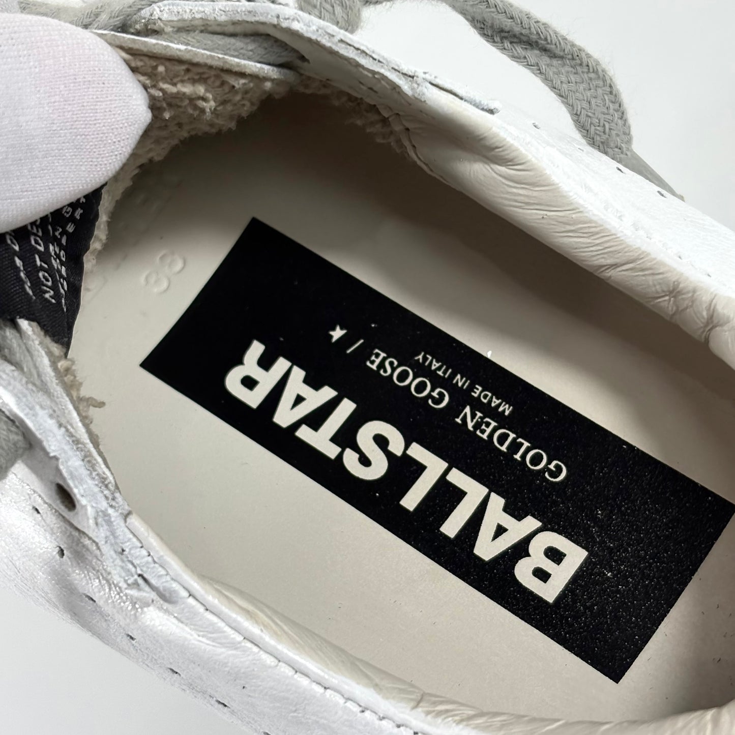 Golden goose Ballstar bianche con stella e talloncini argento con paillettes 38