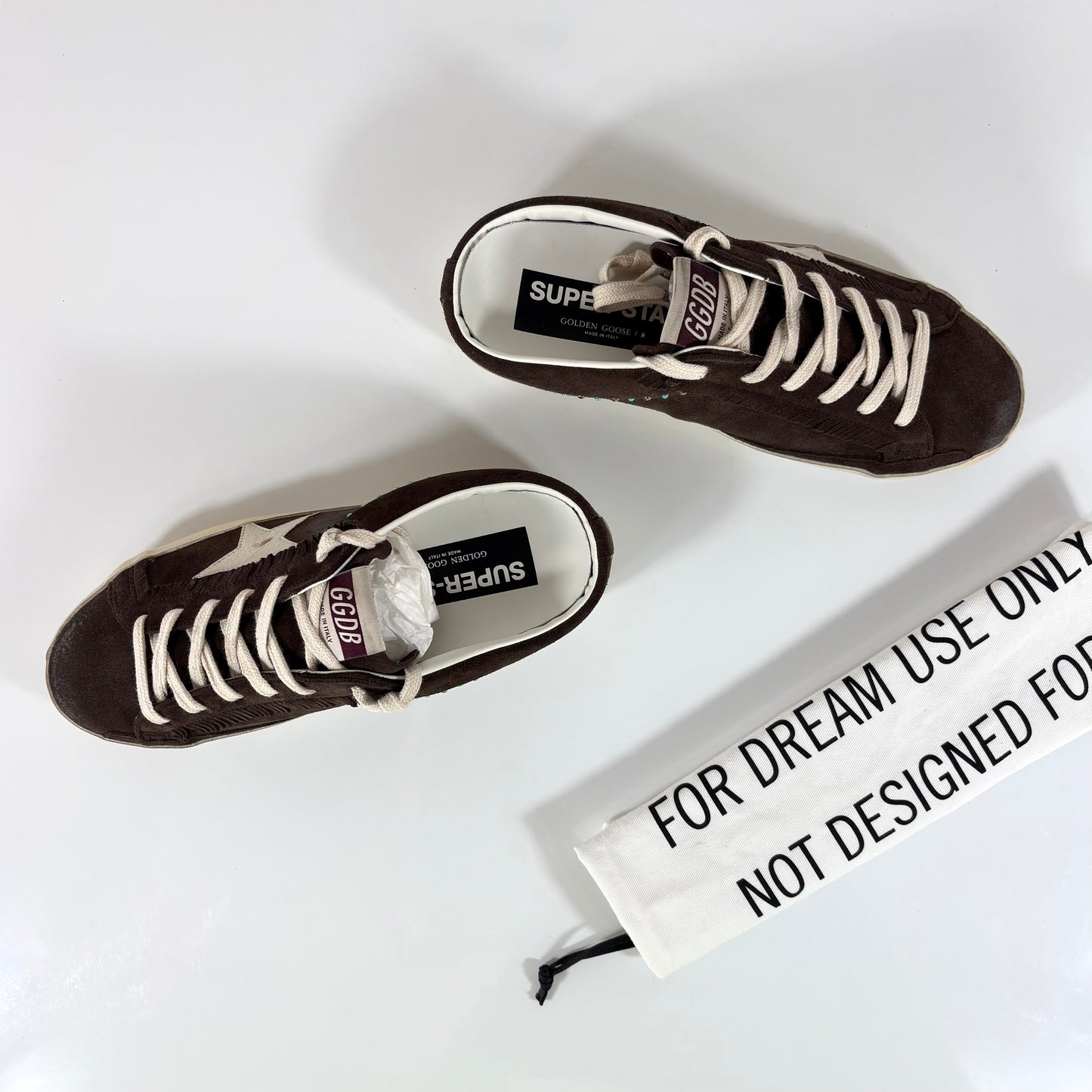 Golden goose Superstar Sabot marroni in pelle marrone scamosciata con perle 39