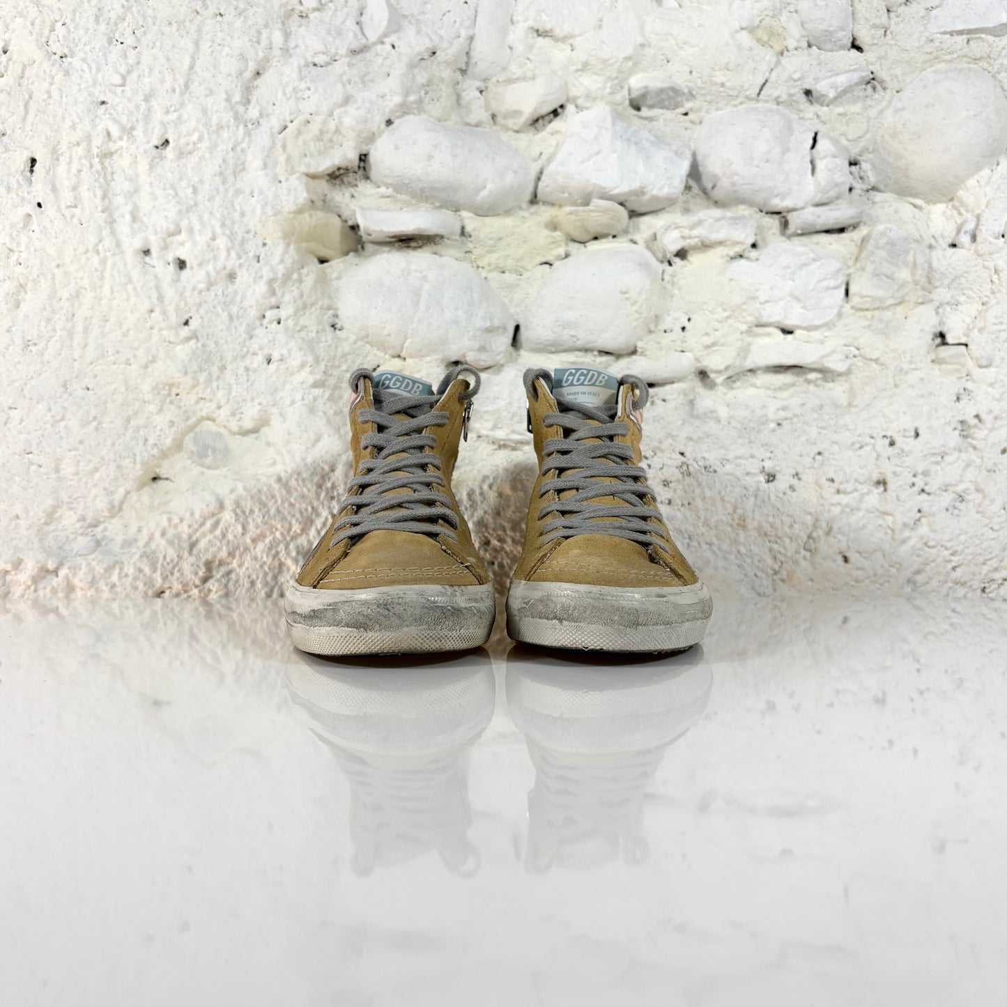 Golden goose Slide sabbia e striscia rosa LTD 38