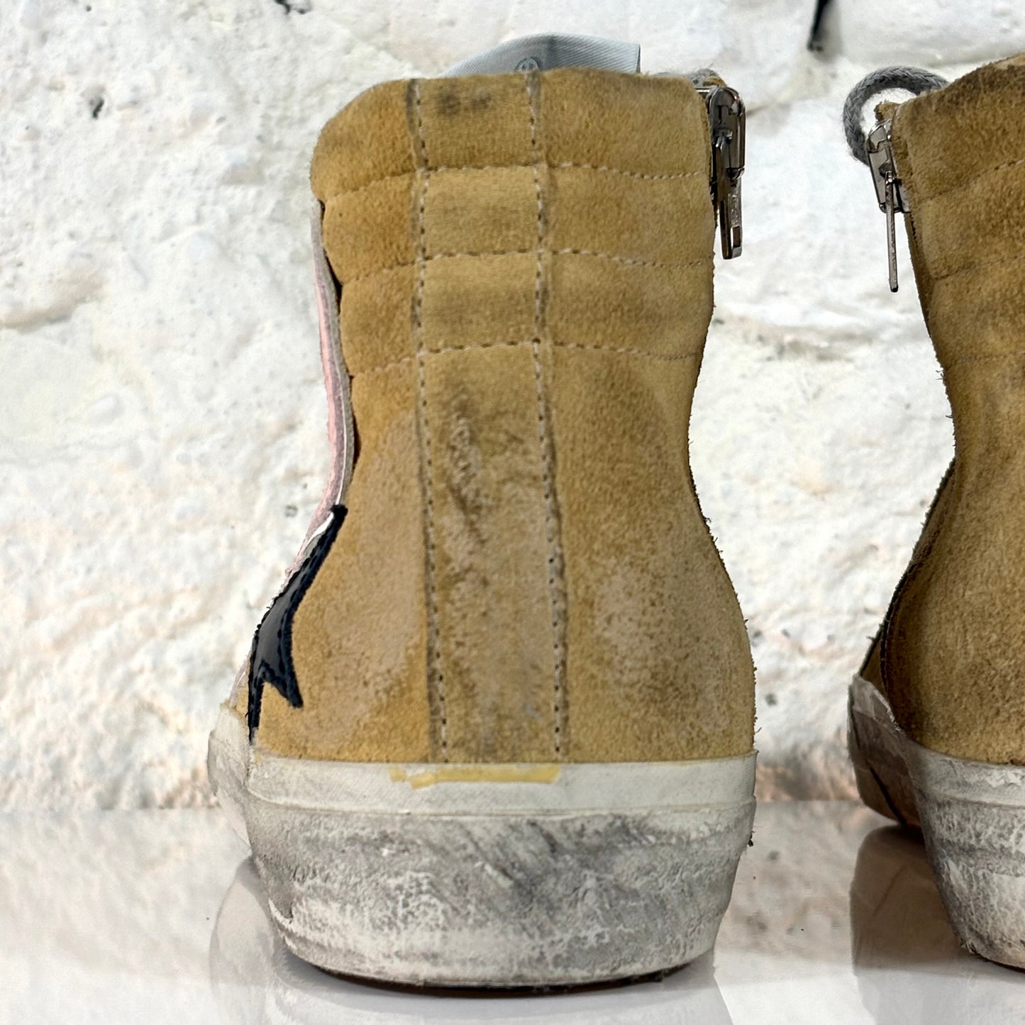 Golden goose Slide sabbia e striscia rosa LTD 38