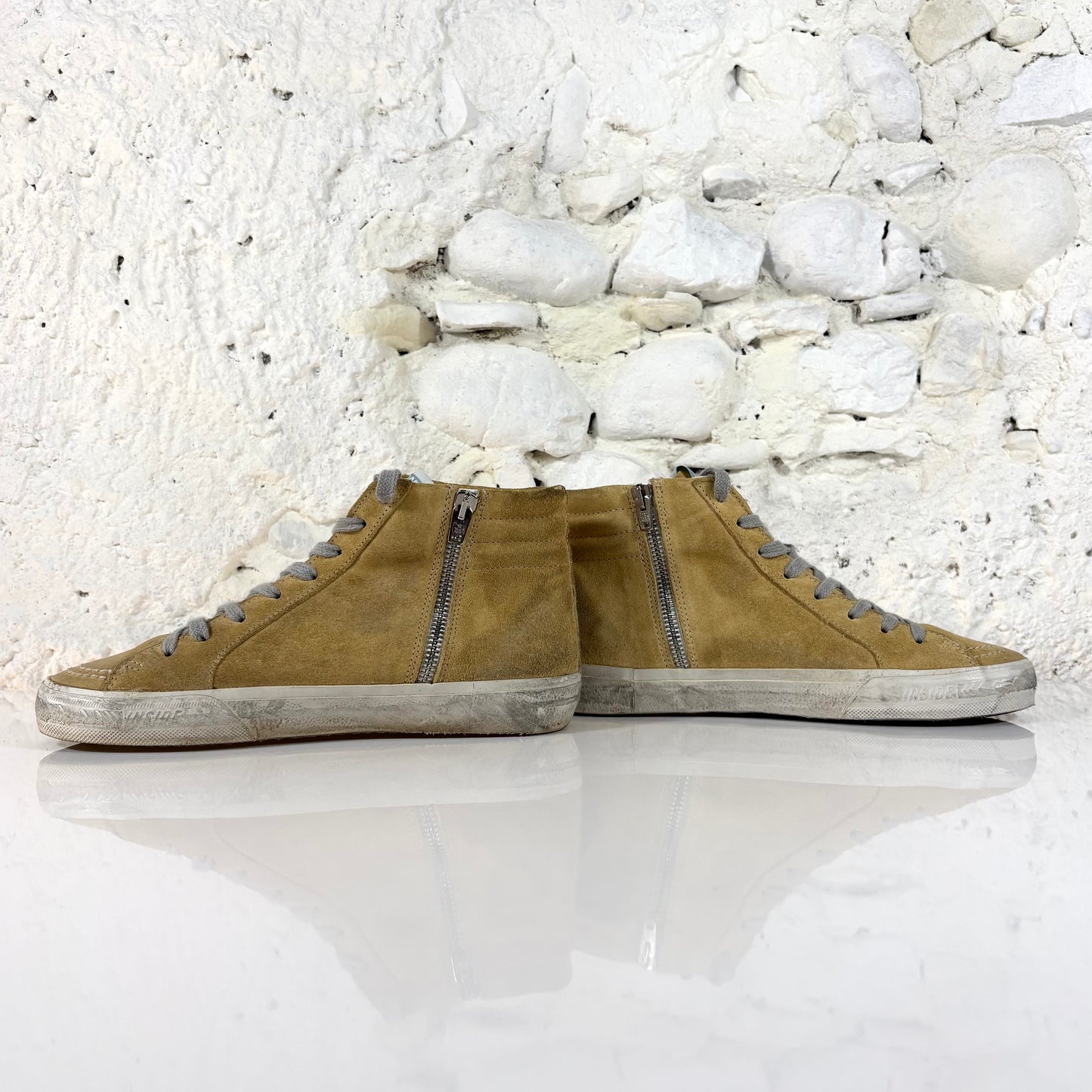 Golden goose Slide sabbia e striscia rosa LTD 38
