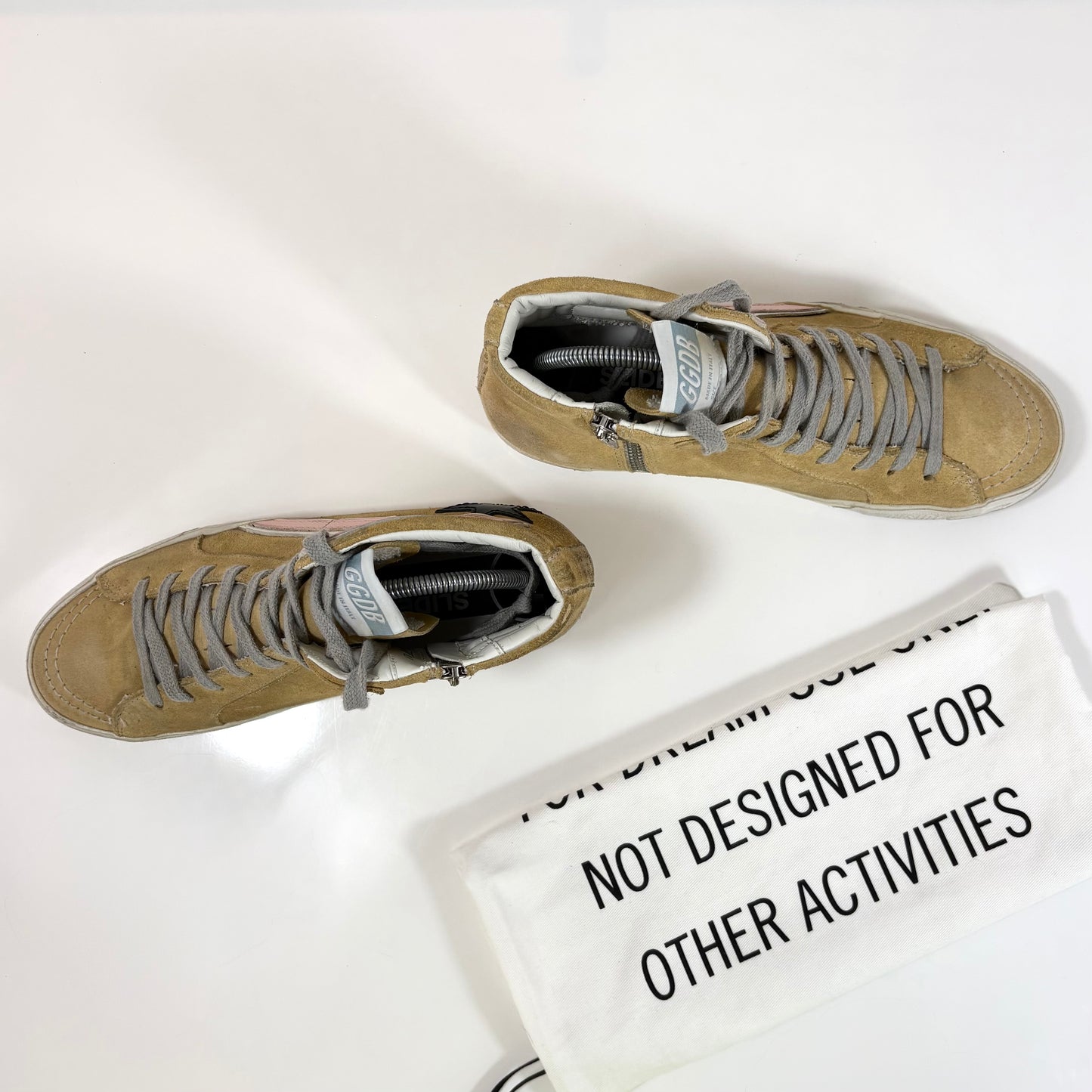 Golden goose Slide sabbia e striscia rosa LTD 38